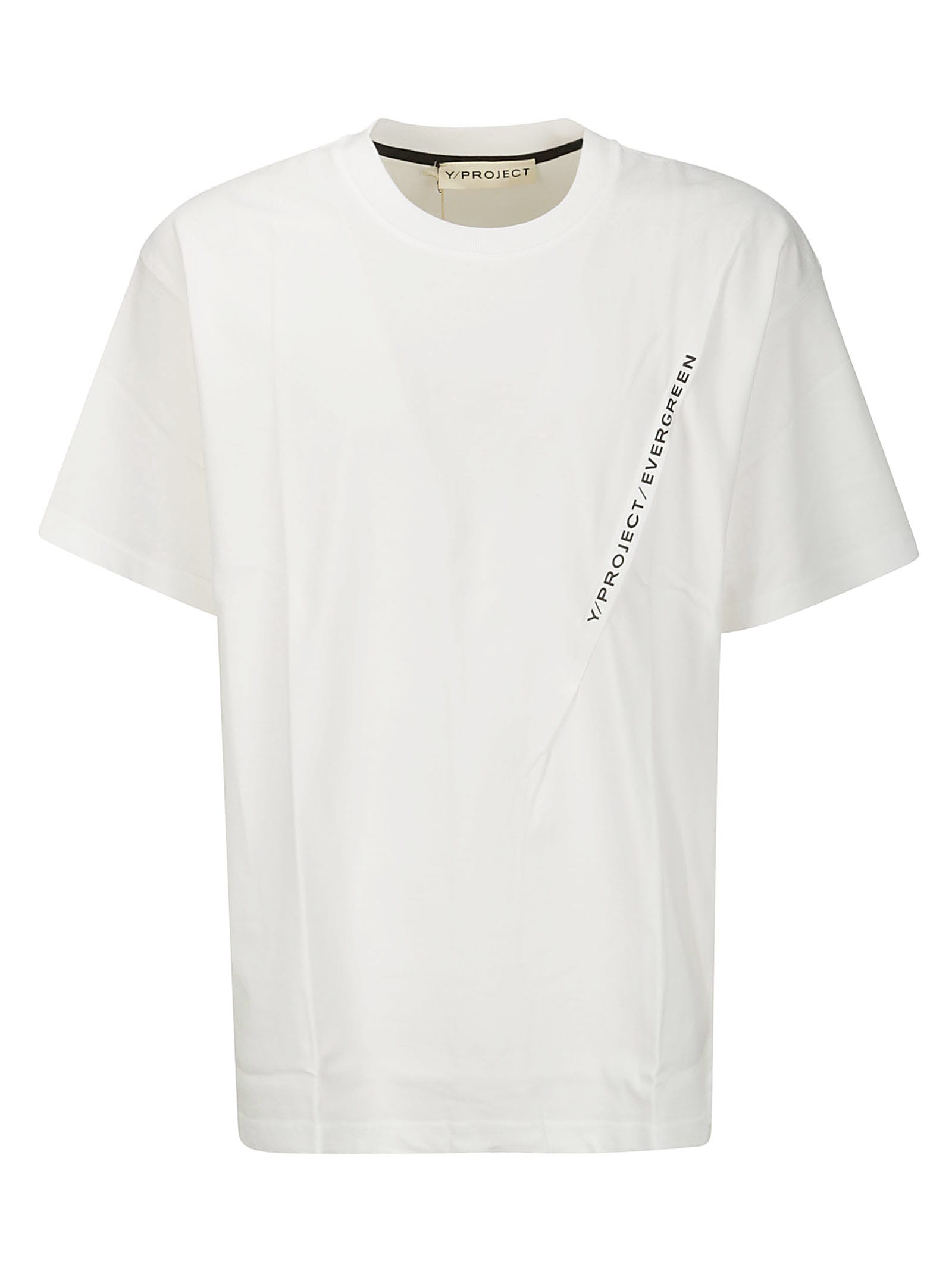 Shop Y/project Evergreen Pinched Logo T-shirt In Evergreen Optic White