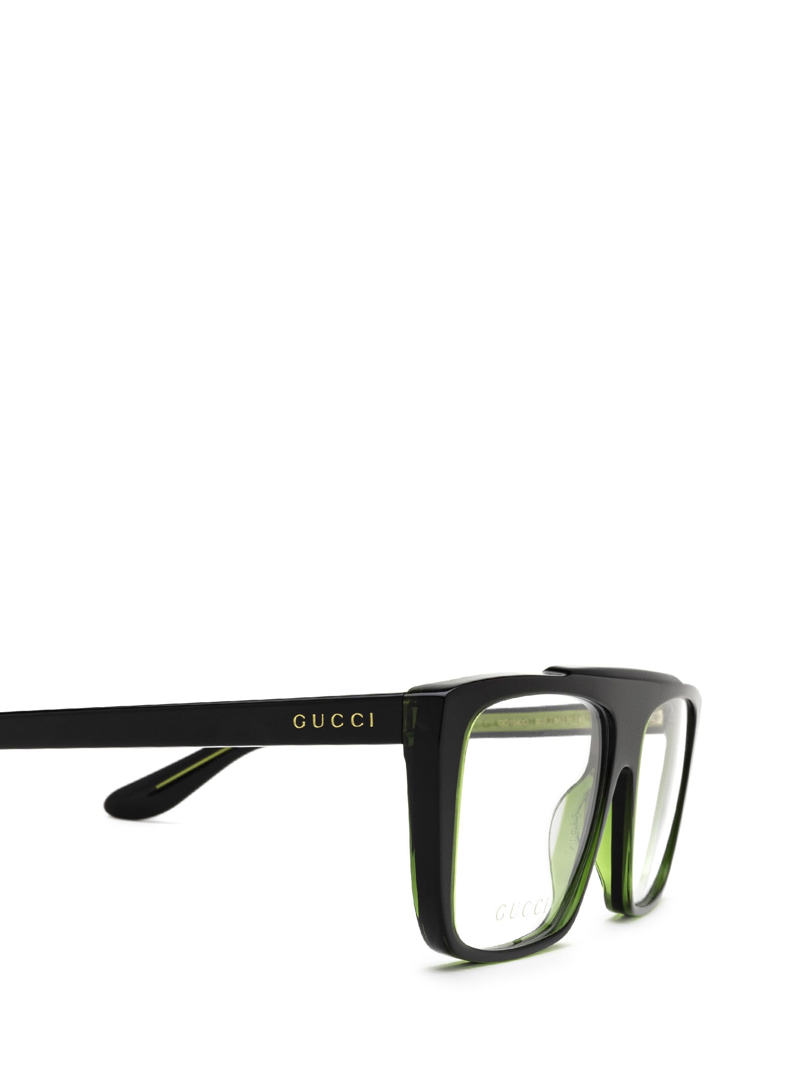 Shop Gucci Gg1040o Green & Black Glasses