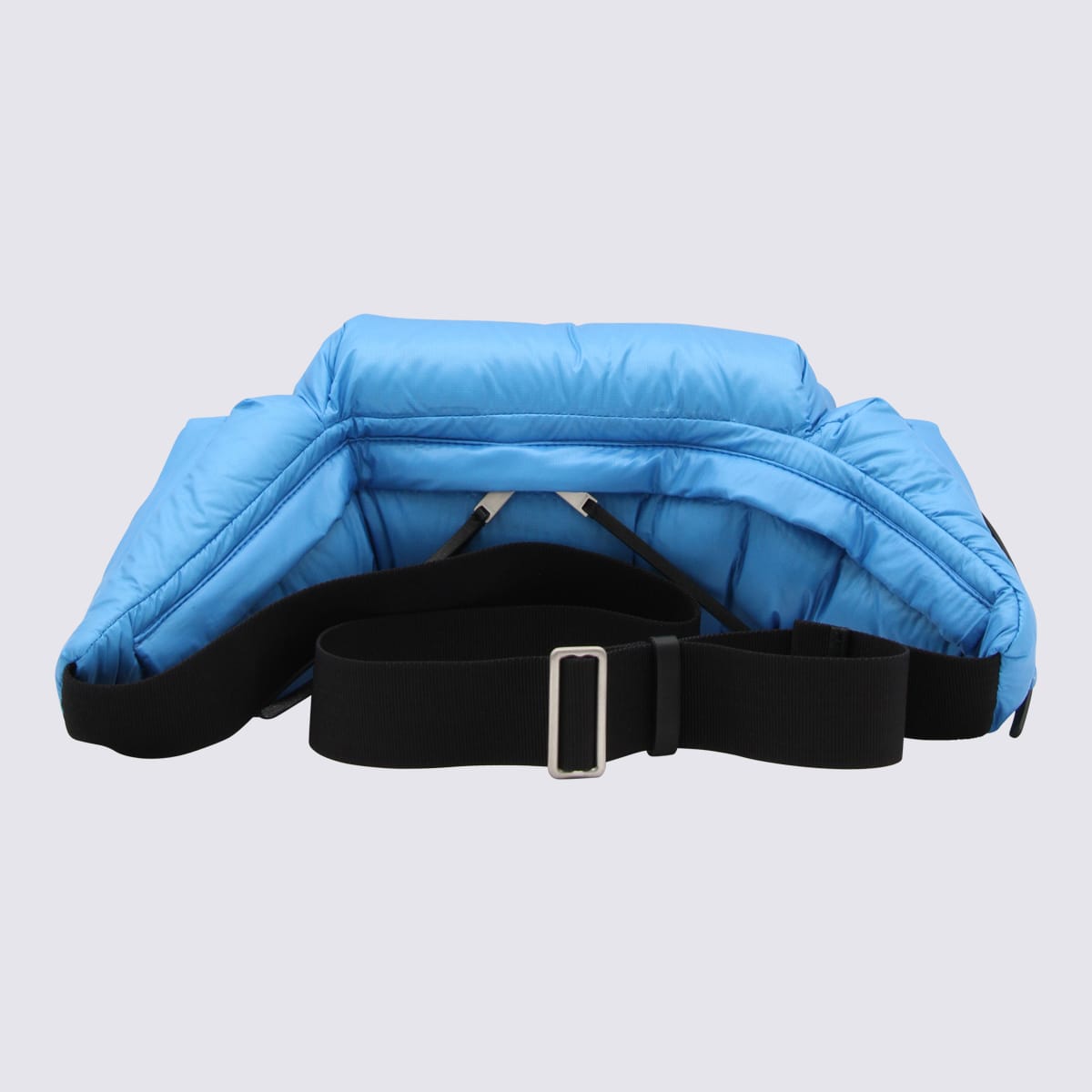 Shop Jil Sander Light Blue And Black Canvas Belt Bag In Cyan Blue