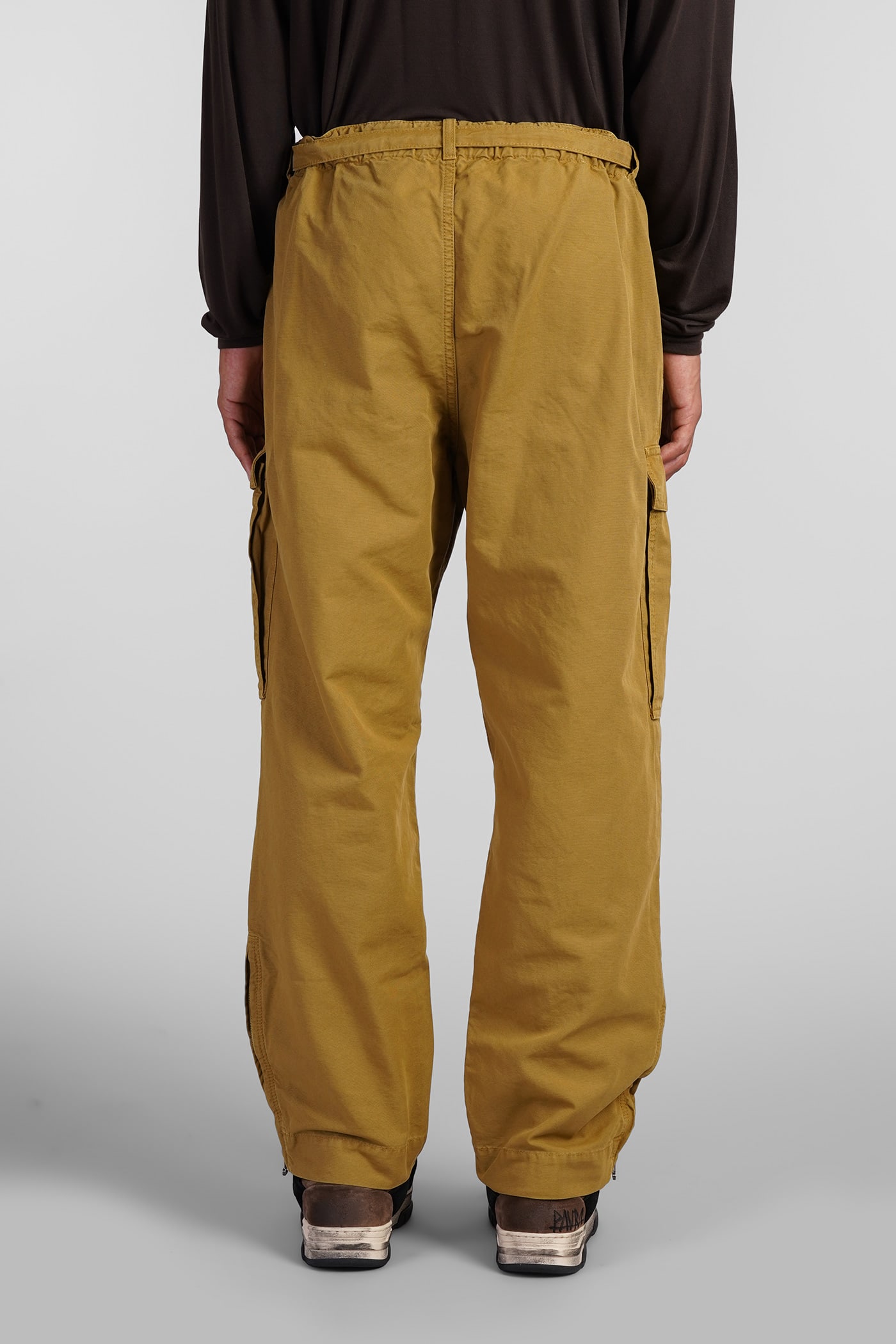 Shop Paura Buz Pants In Beige Cotton