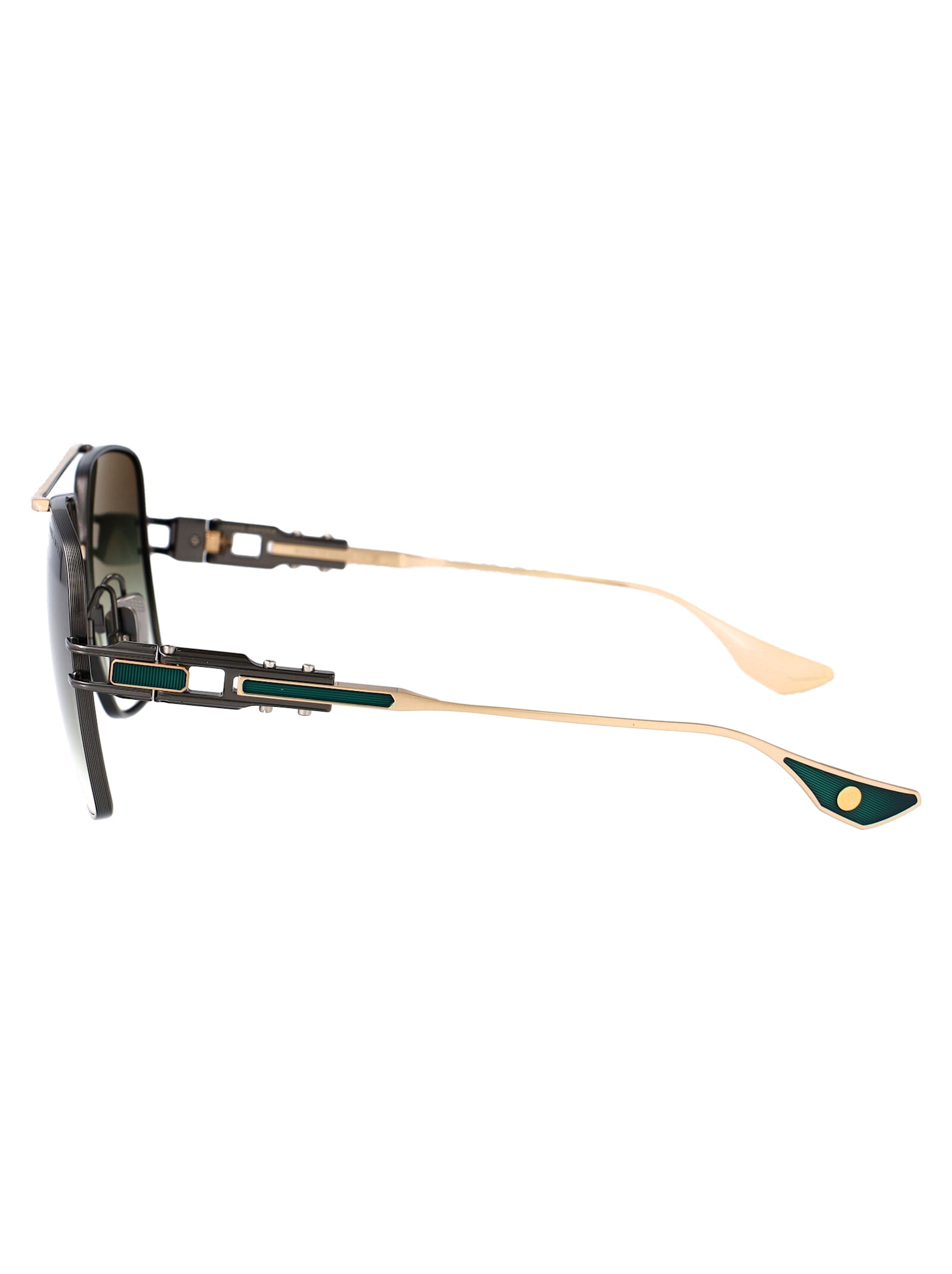 Dita Grand-emperik Sunglasses In Black Rhodium - Brushed White Gold W/ Dark G-15 To Clear Gradient