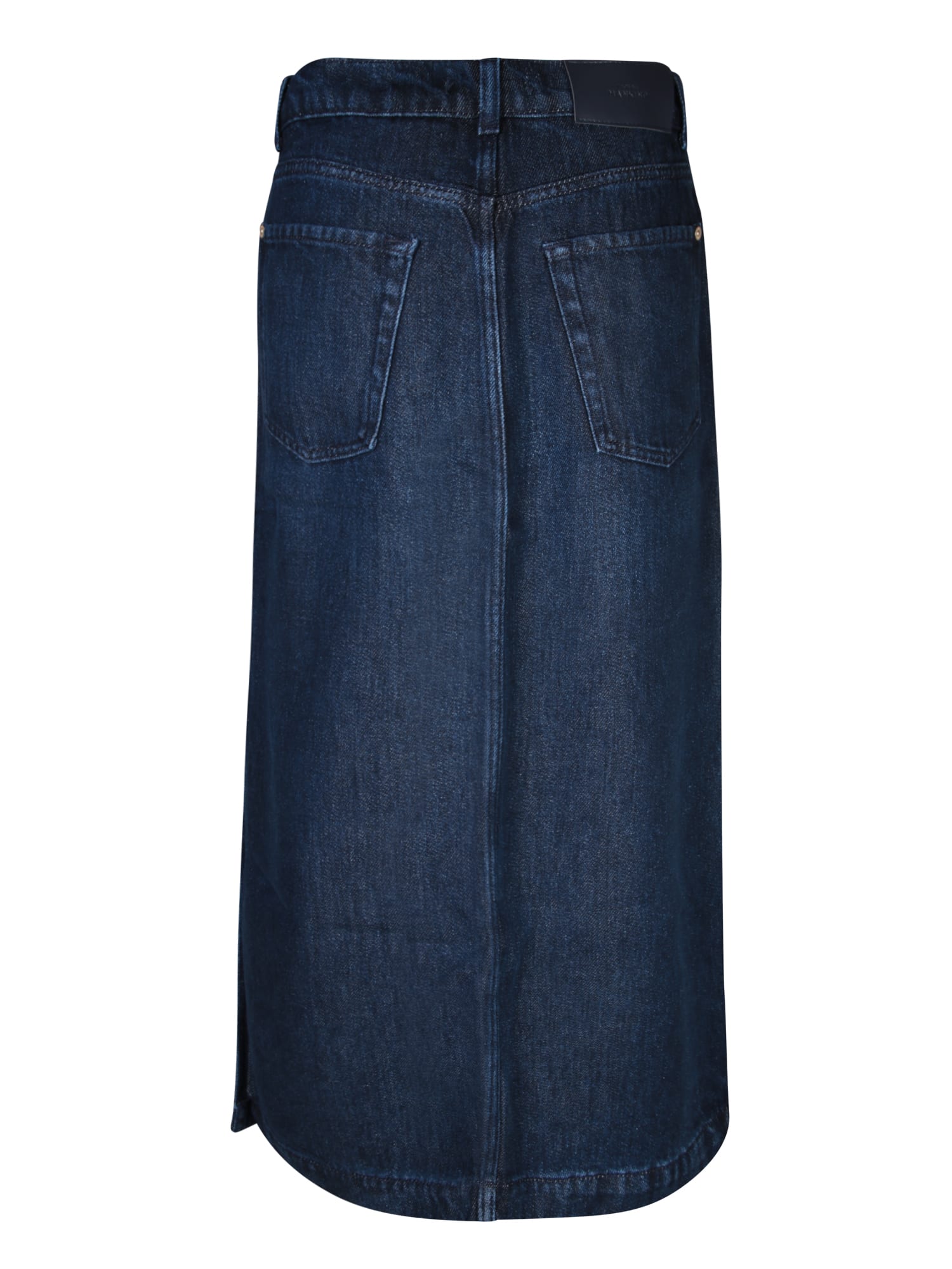 Shop 7 For All Mankind Blue Lyocell Midi Slit Skirt