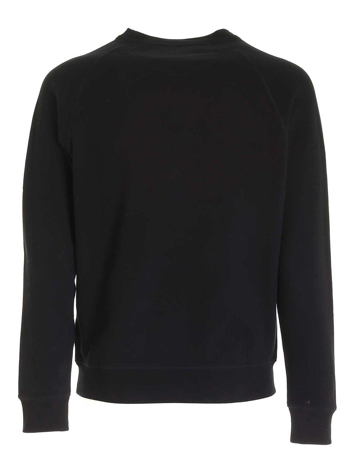 Shop Barbour Logo Detailed Long Sleeved Crewneck Sweatshirt In Black