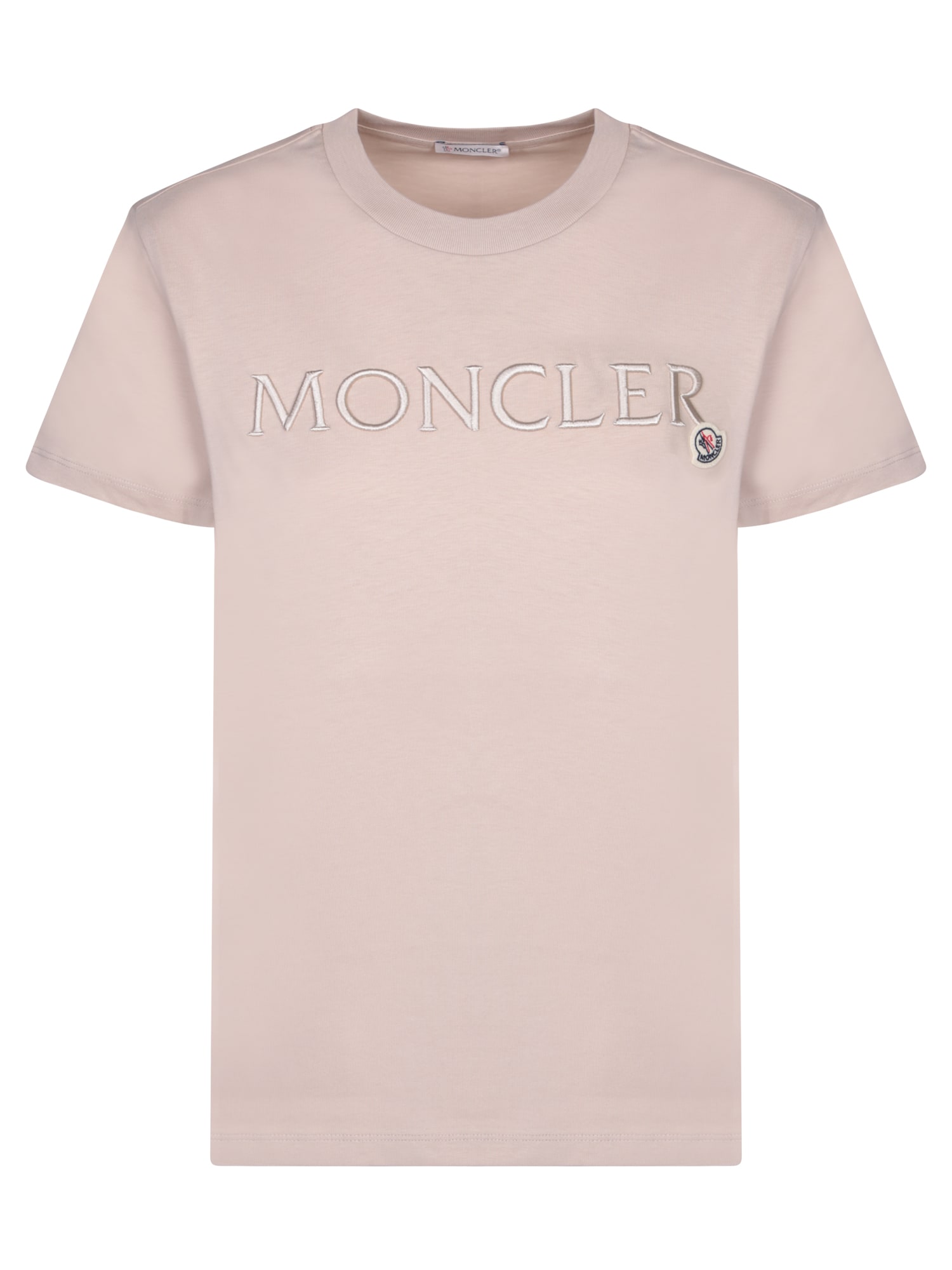 Shop Moncler Logo Beige T-shirt