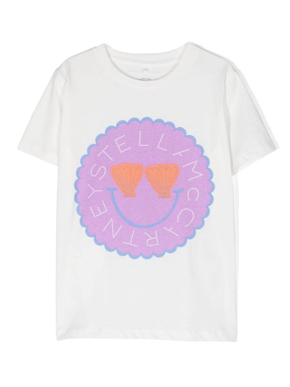 Shop Stella Mccartney White T-shirt With Disc With Shell Logo