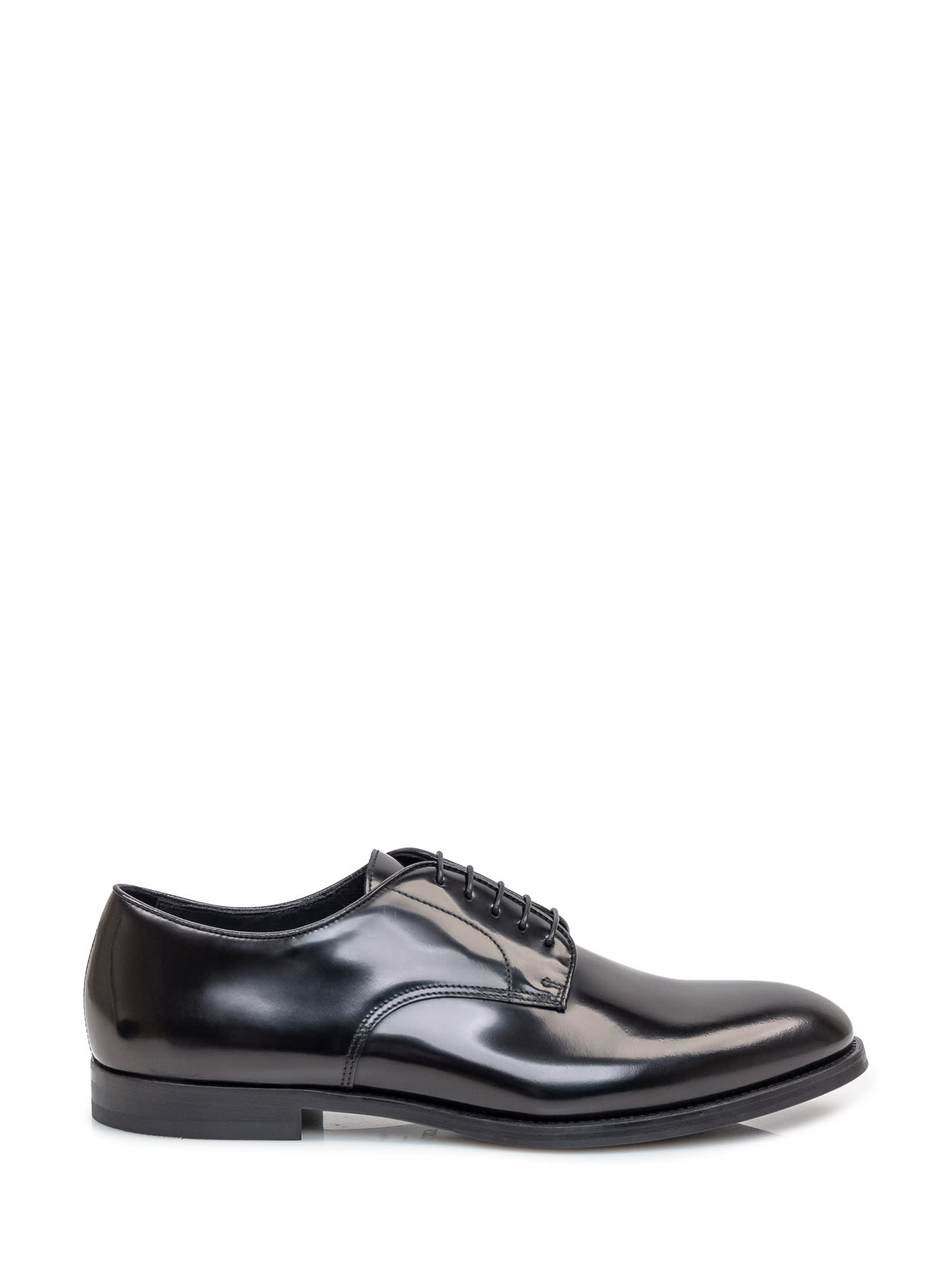 Black Leather Oxford Laced Shoes