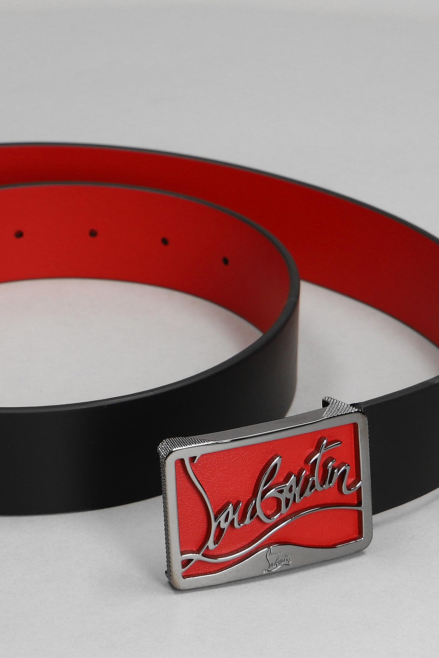 Christian Louboutin Men's Ricky Logo Plaqué Leather Belt