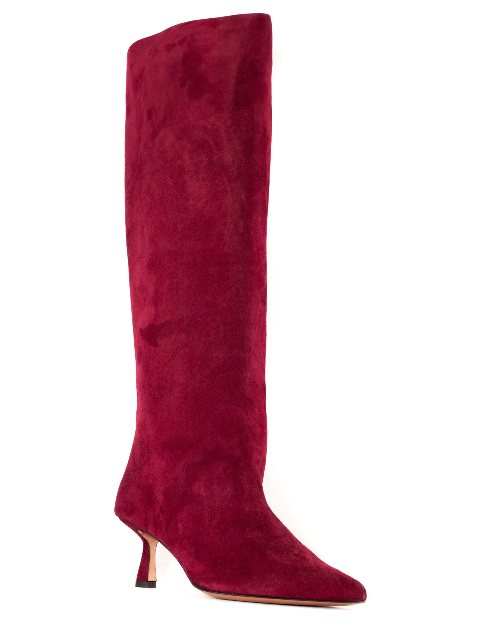 ALDO CASTAGNA PEMBA BURGUNDY SUEDE HIGH BOOT 