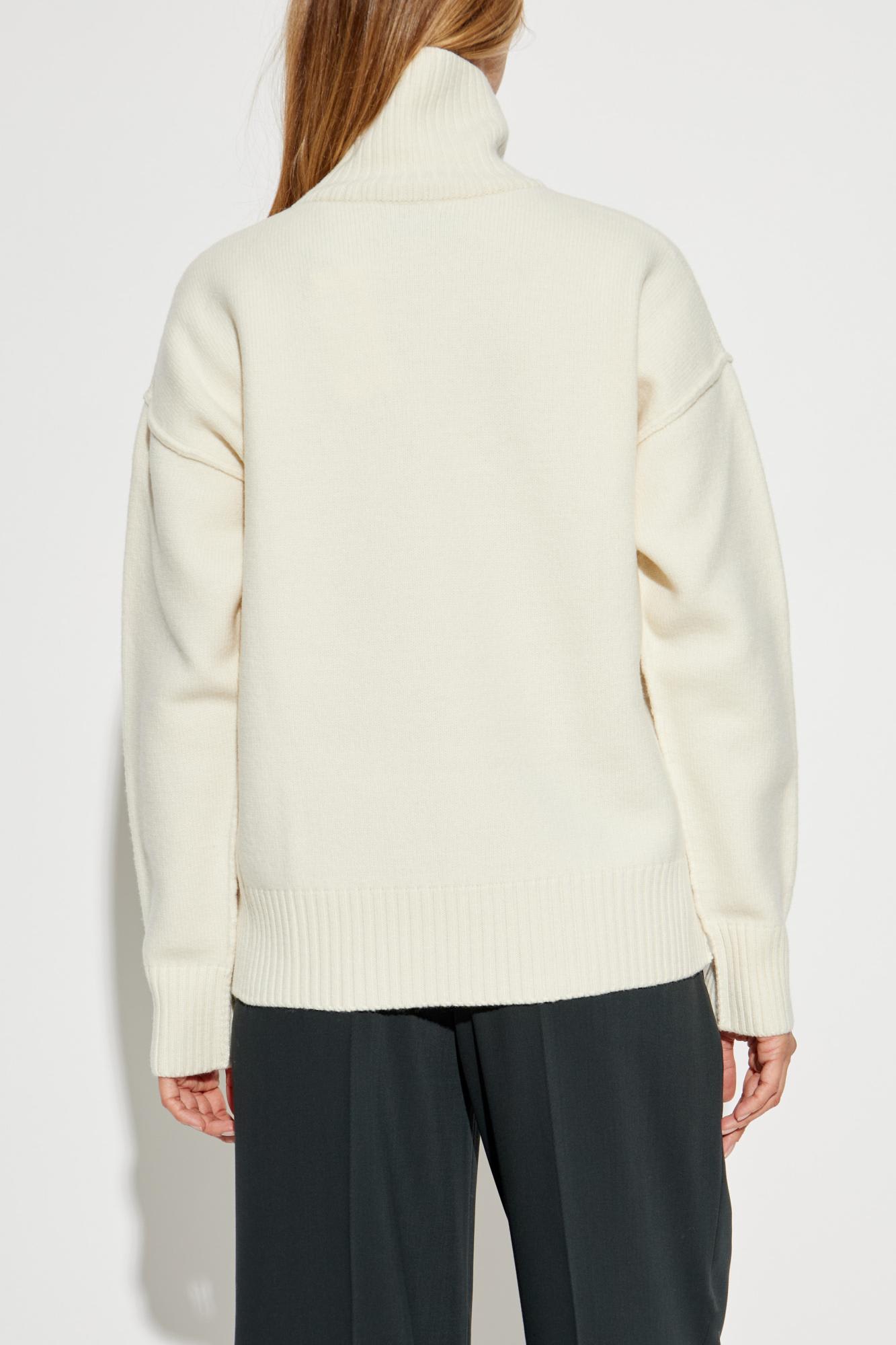 Ami Alexandre Mattiussi Ribbed Crewneck Sweater With Cuffs And Hem In White