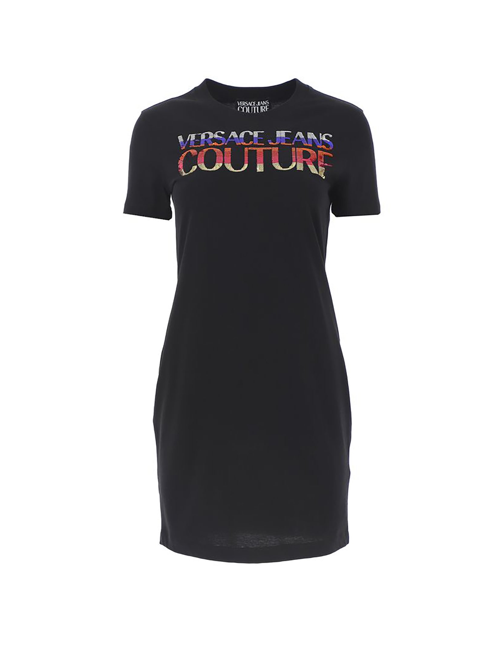 Versace Jeans Couture Jersey T-dress With Sequin Logo
