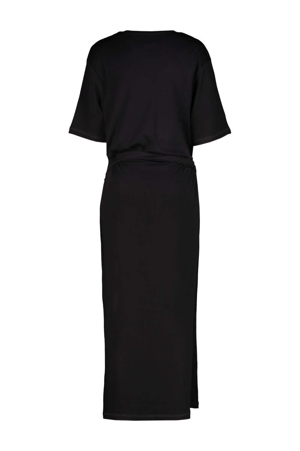 Shop Lemaire Belted Rib T-shirt Dress In Black