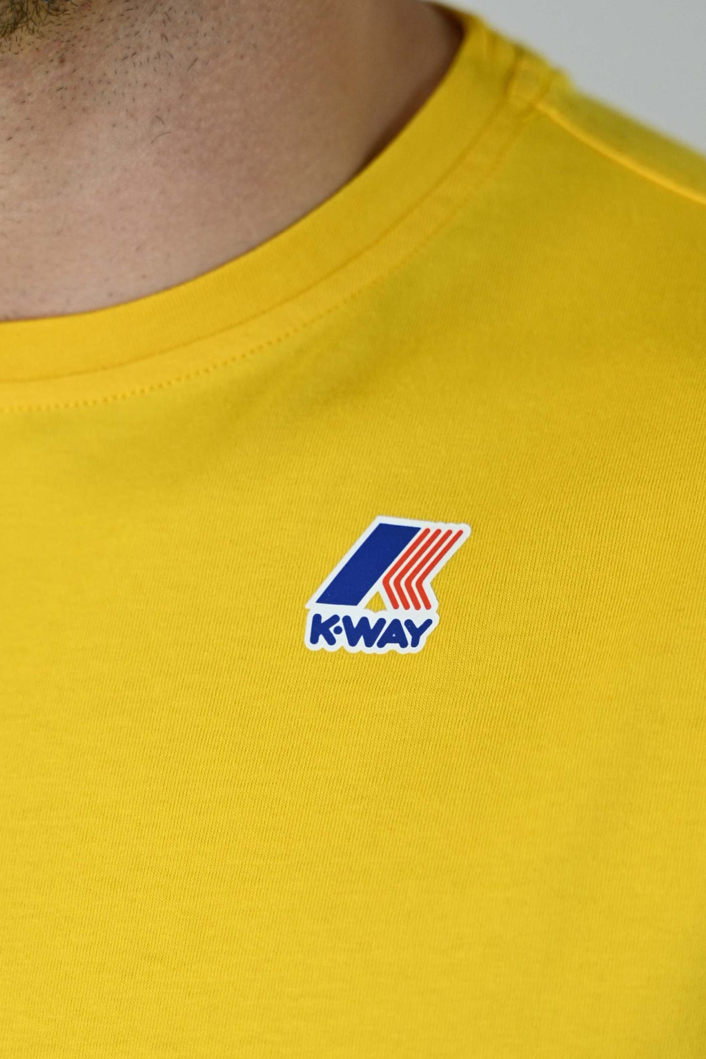 K-way Sunshine Yellow Crew Neck Cotton Tee In Yellow