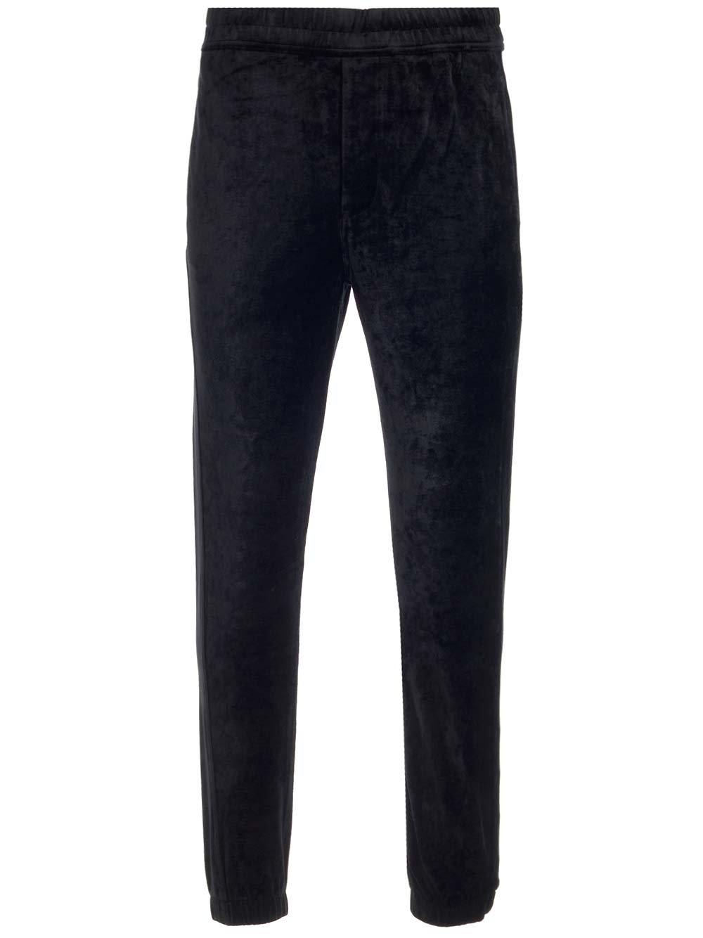 Shop Saint Laurent Ruched Straight Leg Pants In Black
