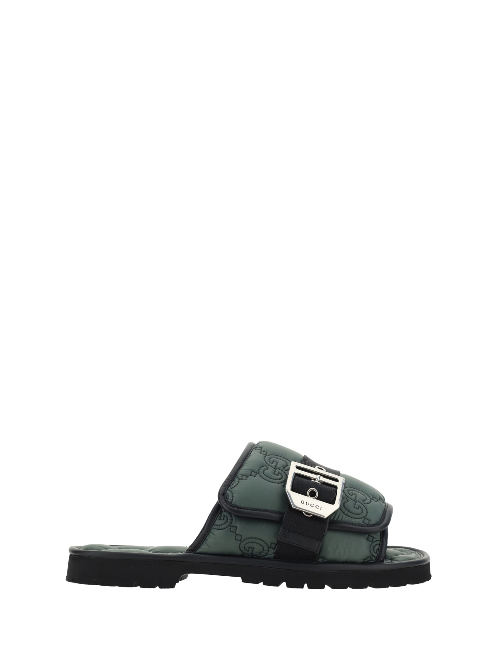 Shop Gucci Gg Sandals In Urban Chic/black