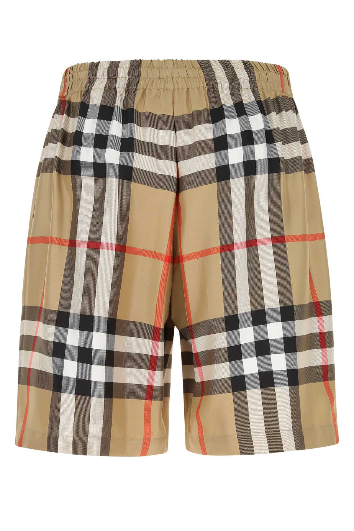 Shop Burberry Embroidered Silk Bermuda Shorts In A7028