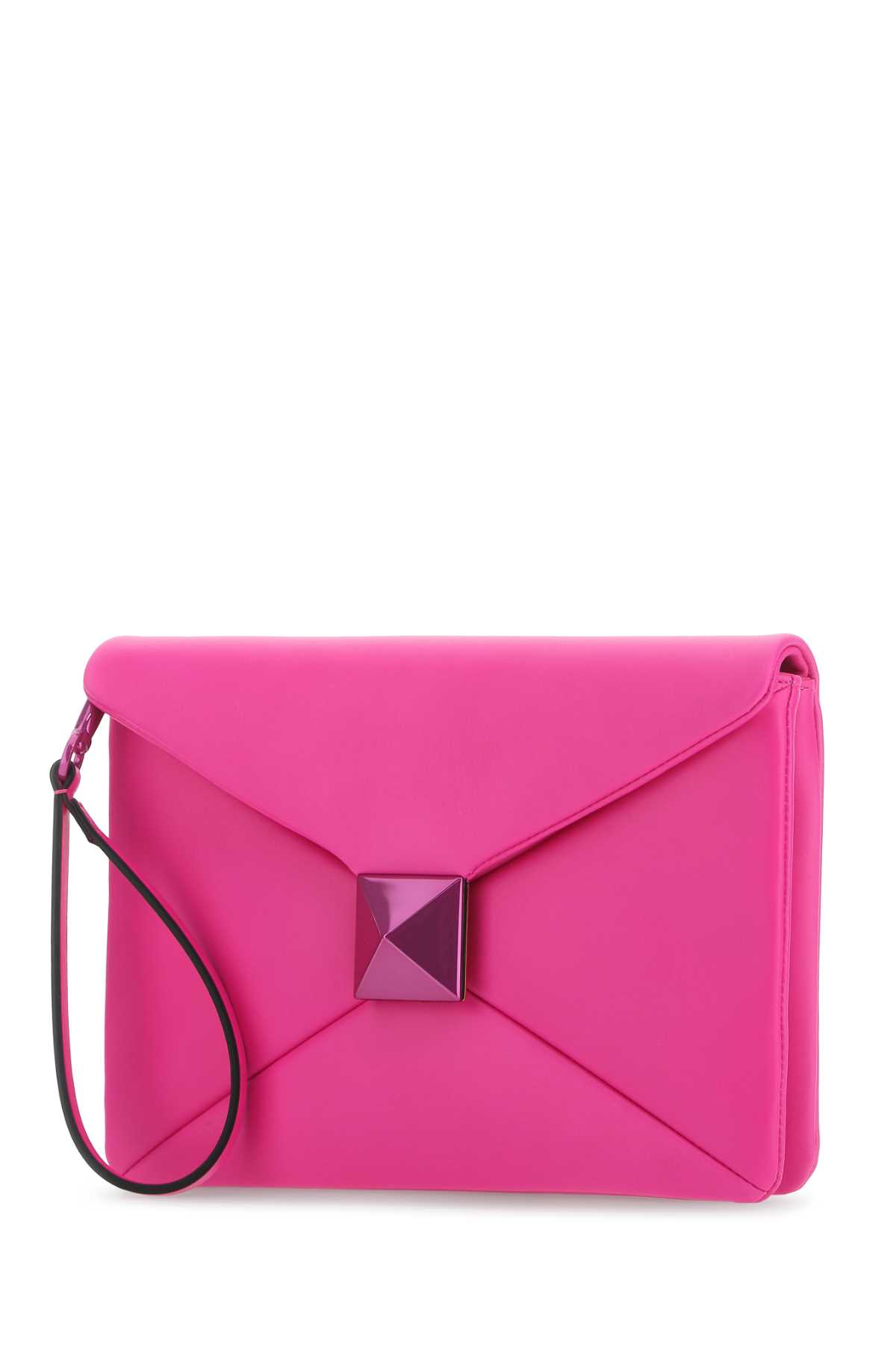 Shop Valentino Pp Pink Nappa Leather One Stud Clutch In Uwt