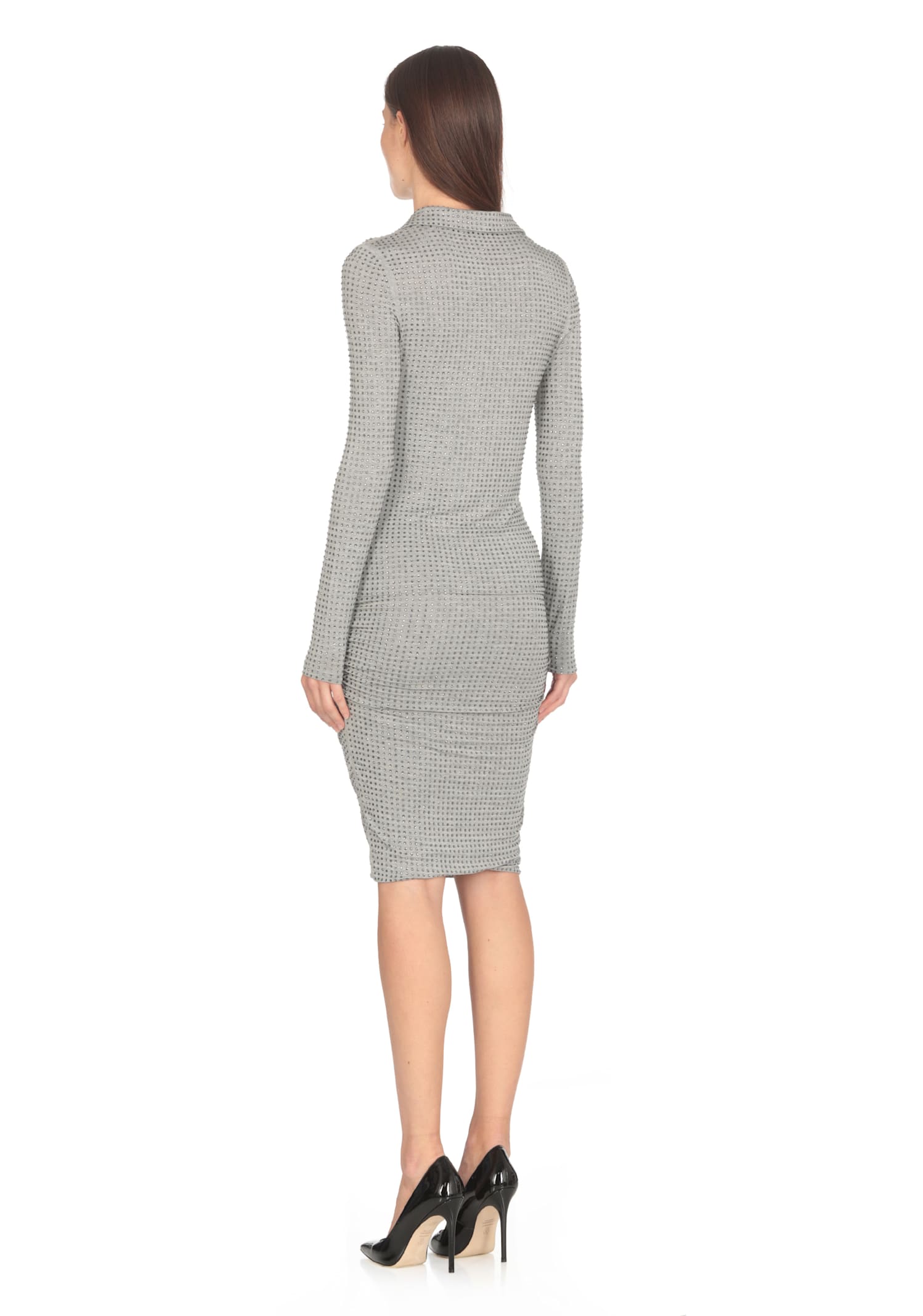 Shop Pinko Sweater With Strass In Grey