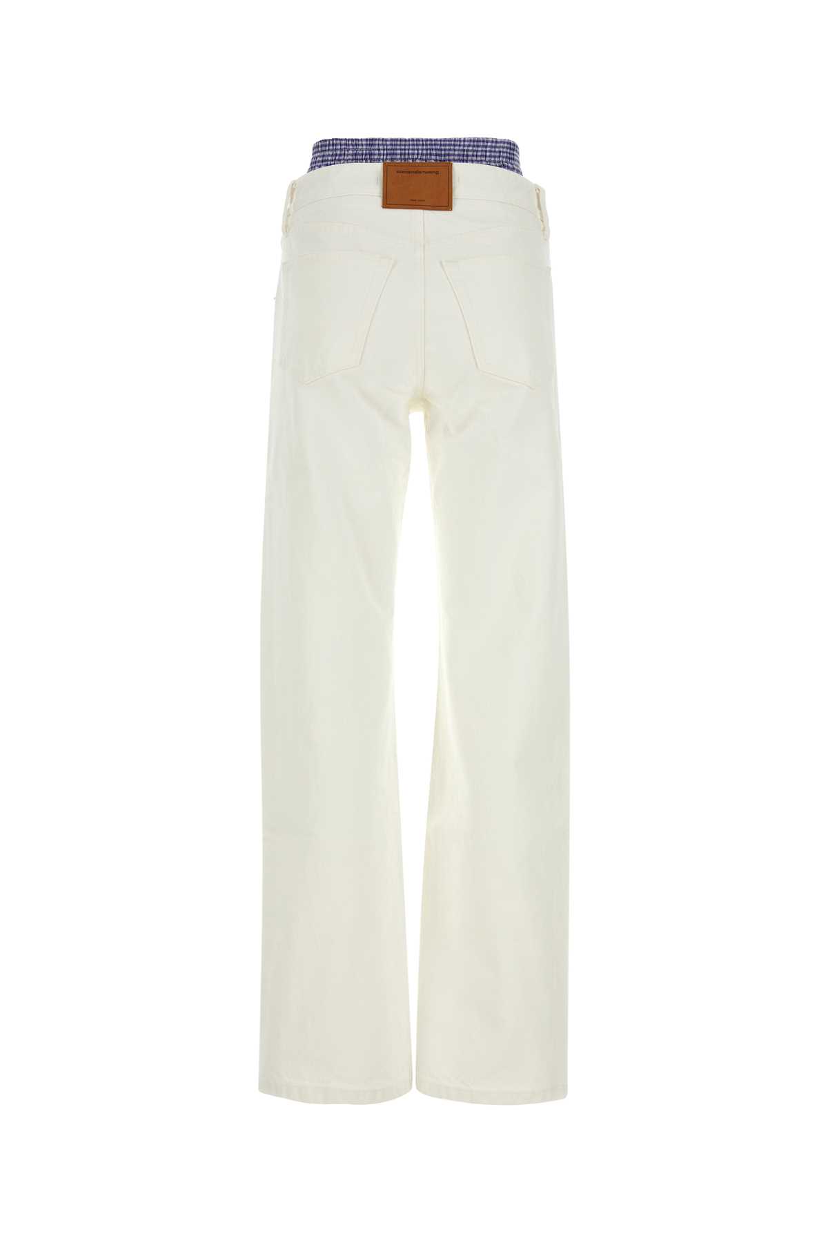 Shop Alexander Wang Ivory Denim Jeans In Moonshine