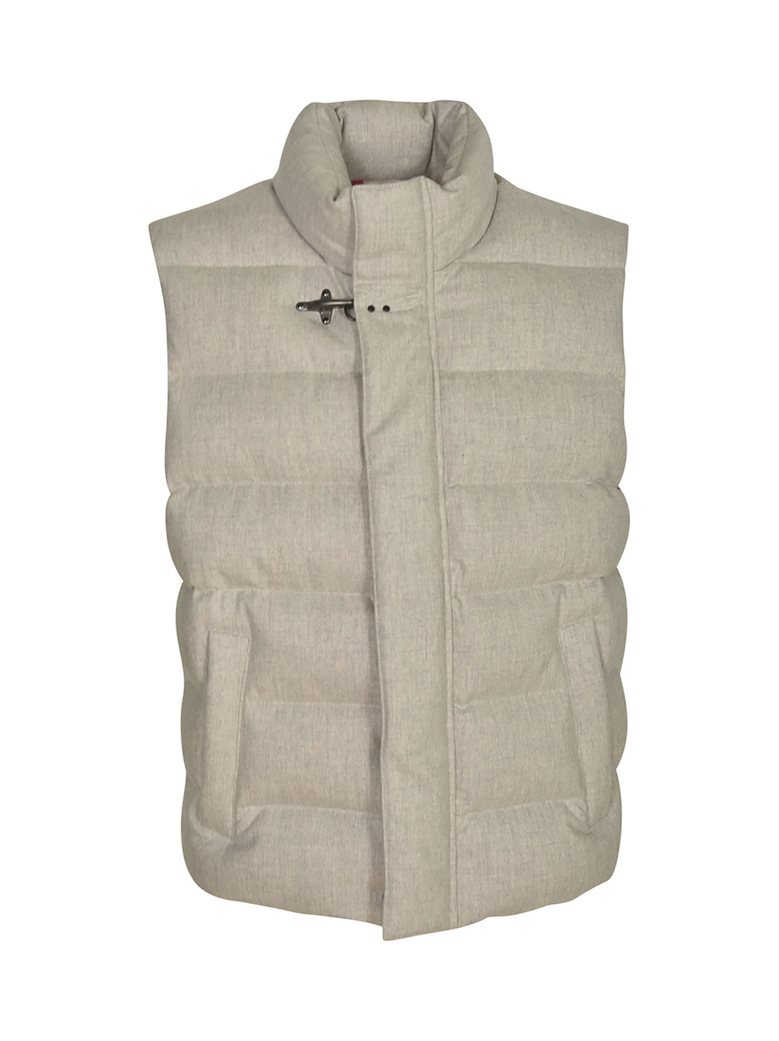 Shop Fay Concealed Padded Gilet In Grey