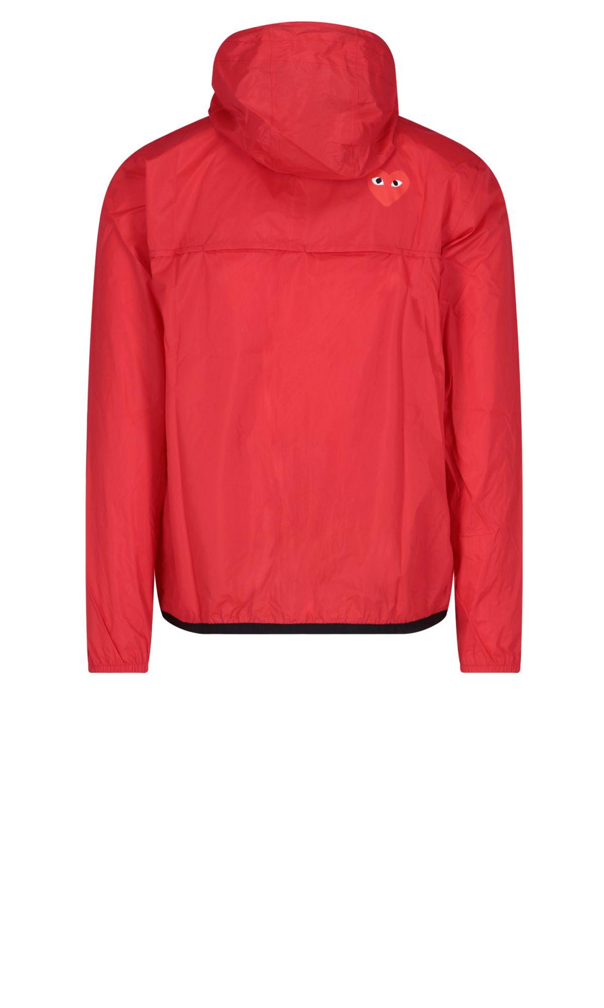 Shop Comme Des Garçons Play X K-way Claude Waterproof Jacket In Red