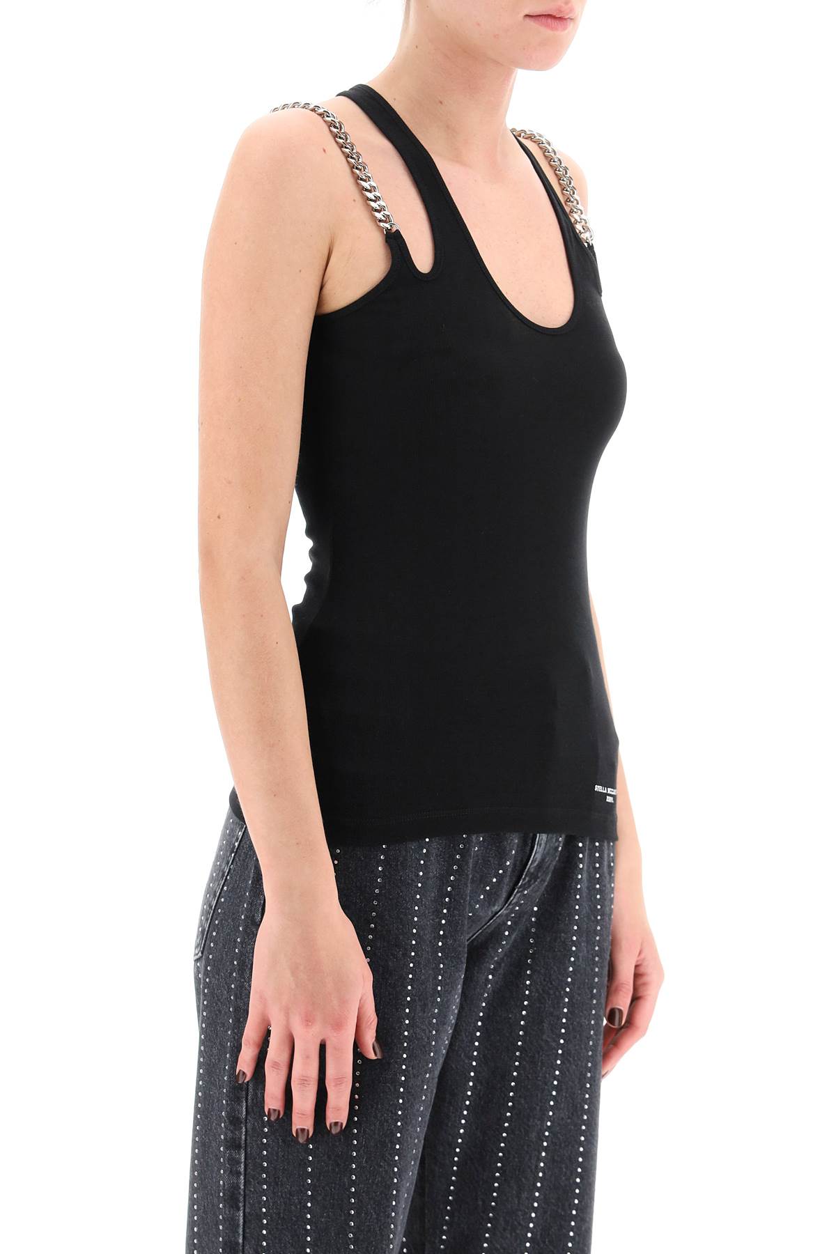 Shop Stella Mccartney Falabella Top In Black