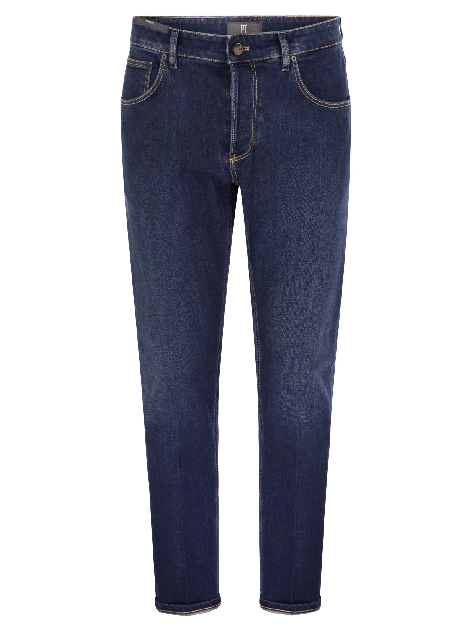 Pt Torino Blue Cotton Jeans In Blue