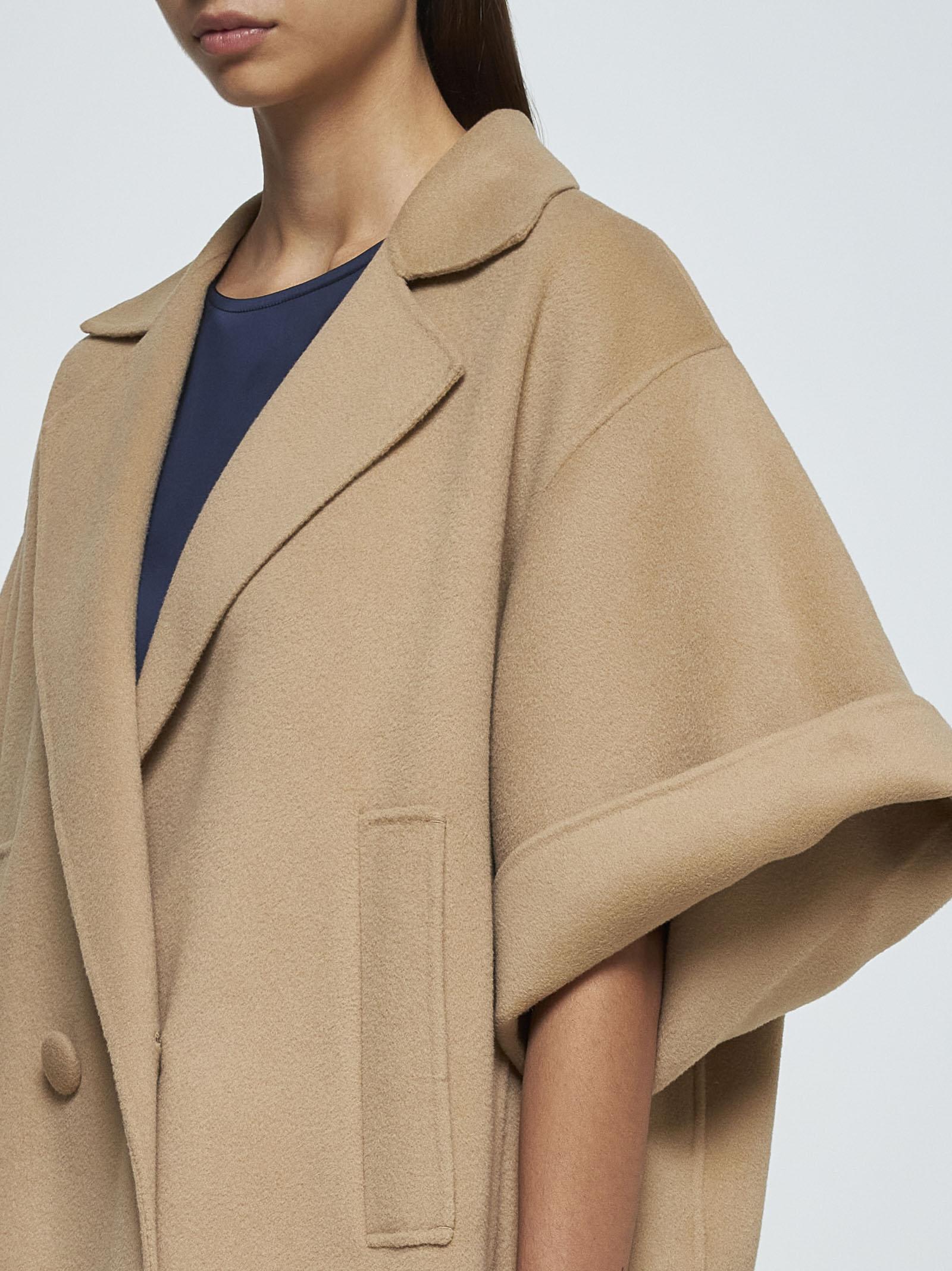 Shop Weekend Max Mara Navarra Wool Short Coat In Beige