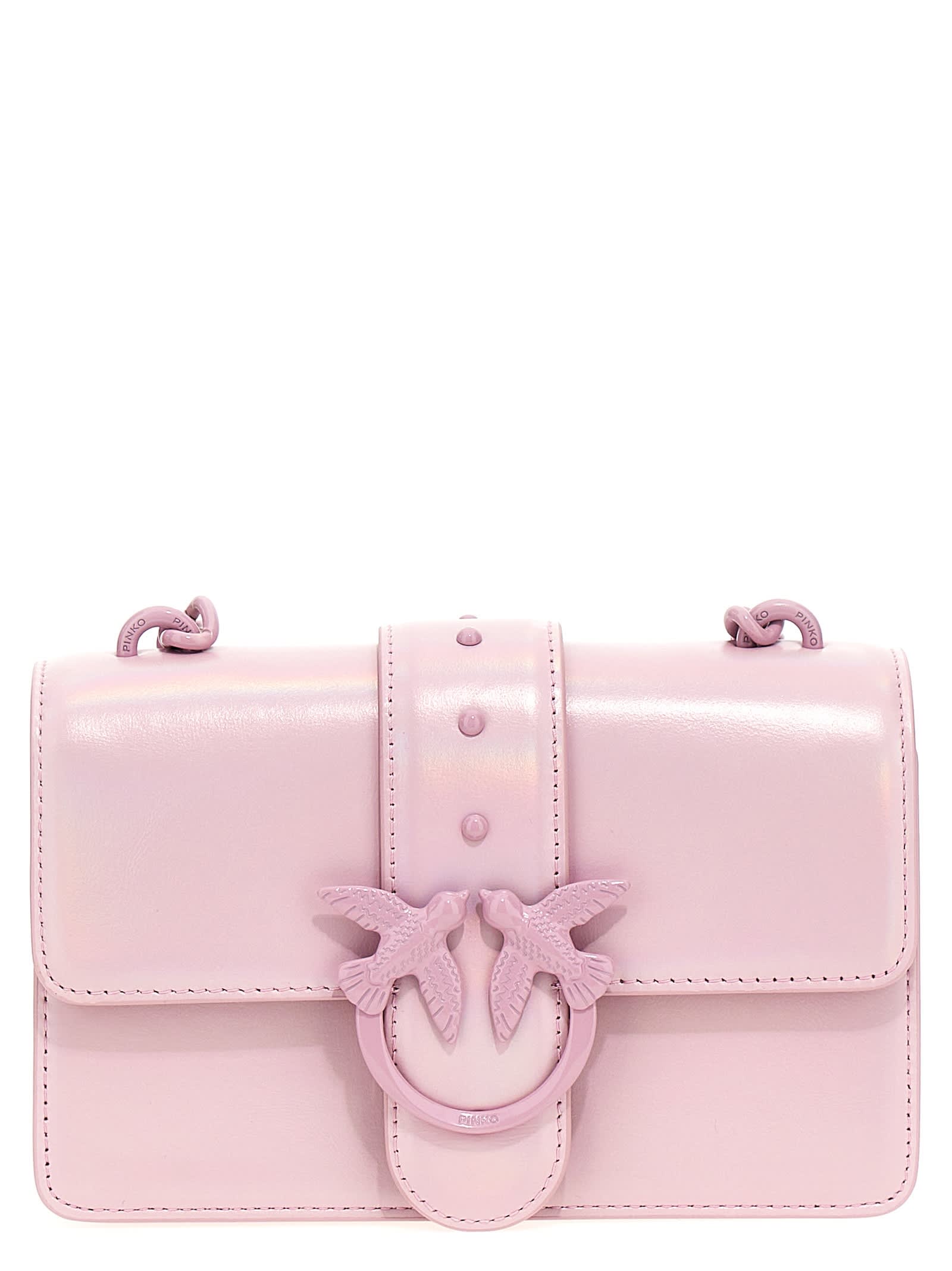 Shop Pinko Love One Mini Crossbody Bag  In Lilac