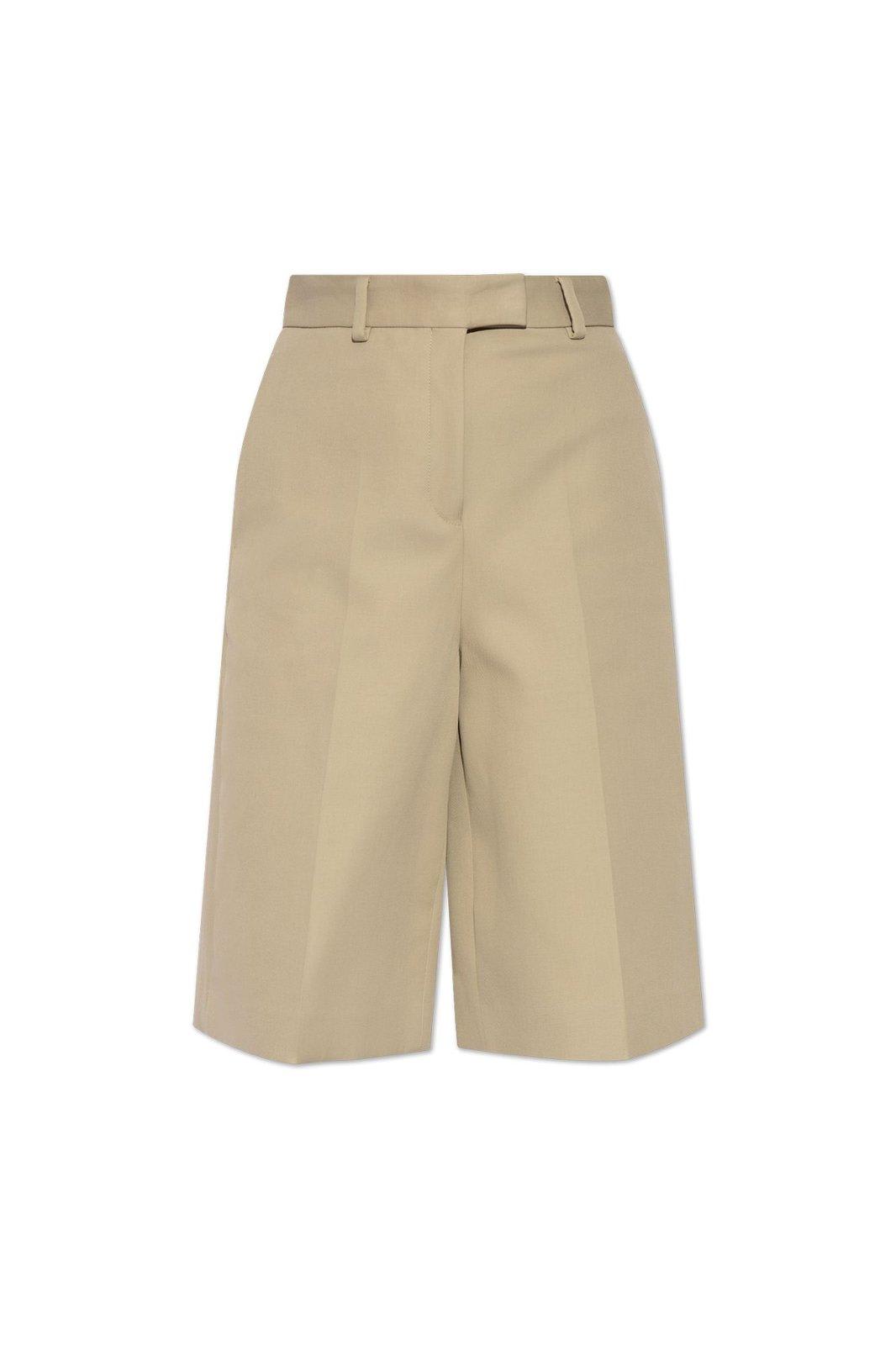 Shop Ferragamo High Waist Tailored Shorts In Beige