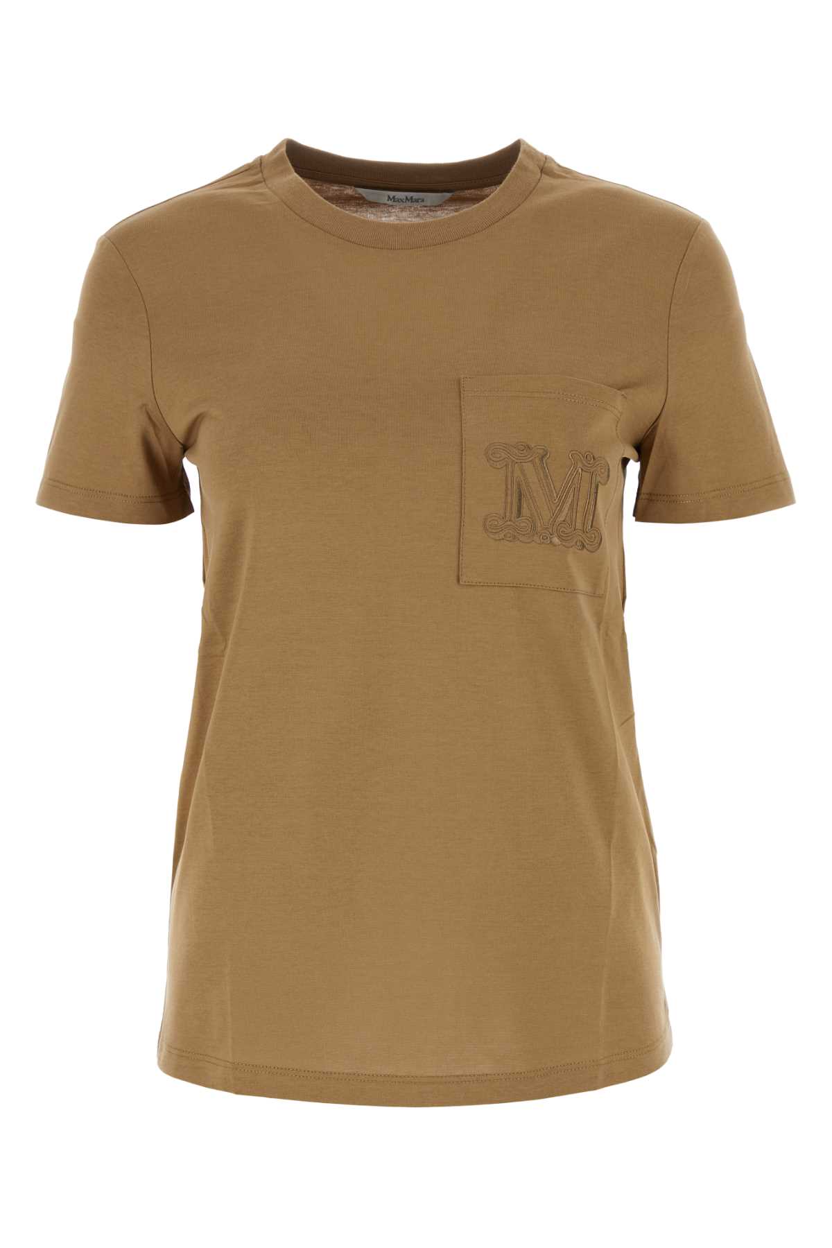 Shop Max Mara Camel Cotton Papaia T-shirt In Argilla