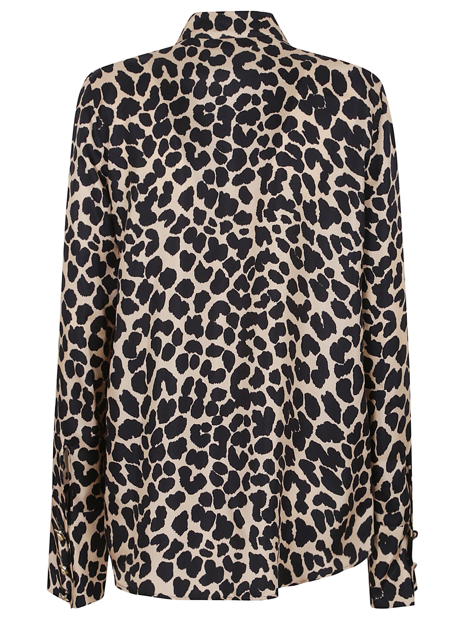 Balmain Jabot Collar Leopard Print Shirt In Animal Print