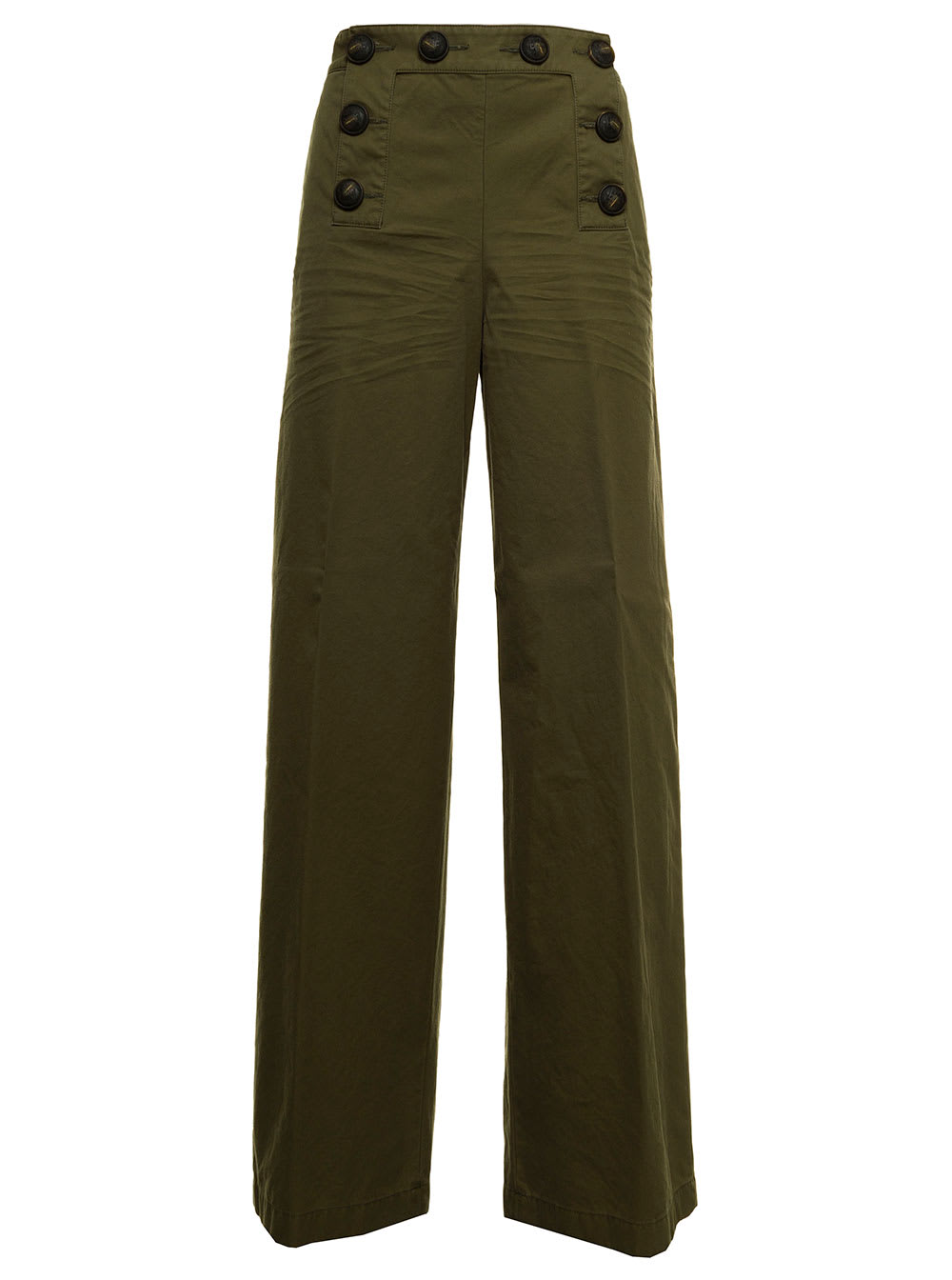 Dsquared2 Green Cotton Flare Pants