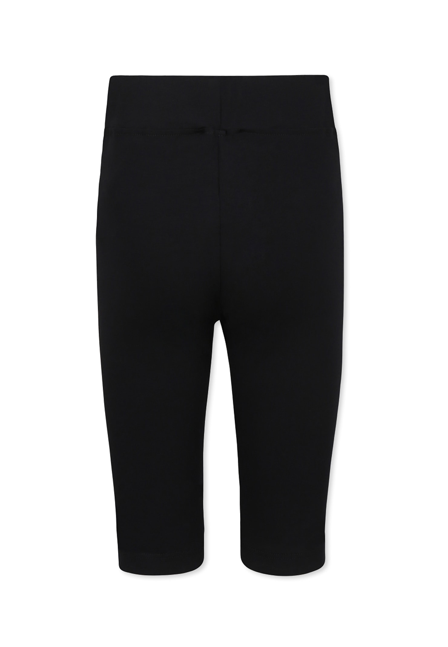 Msgm Black Shorts For Girl With Logo In Black