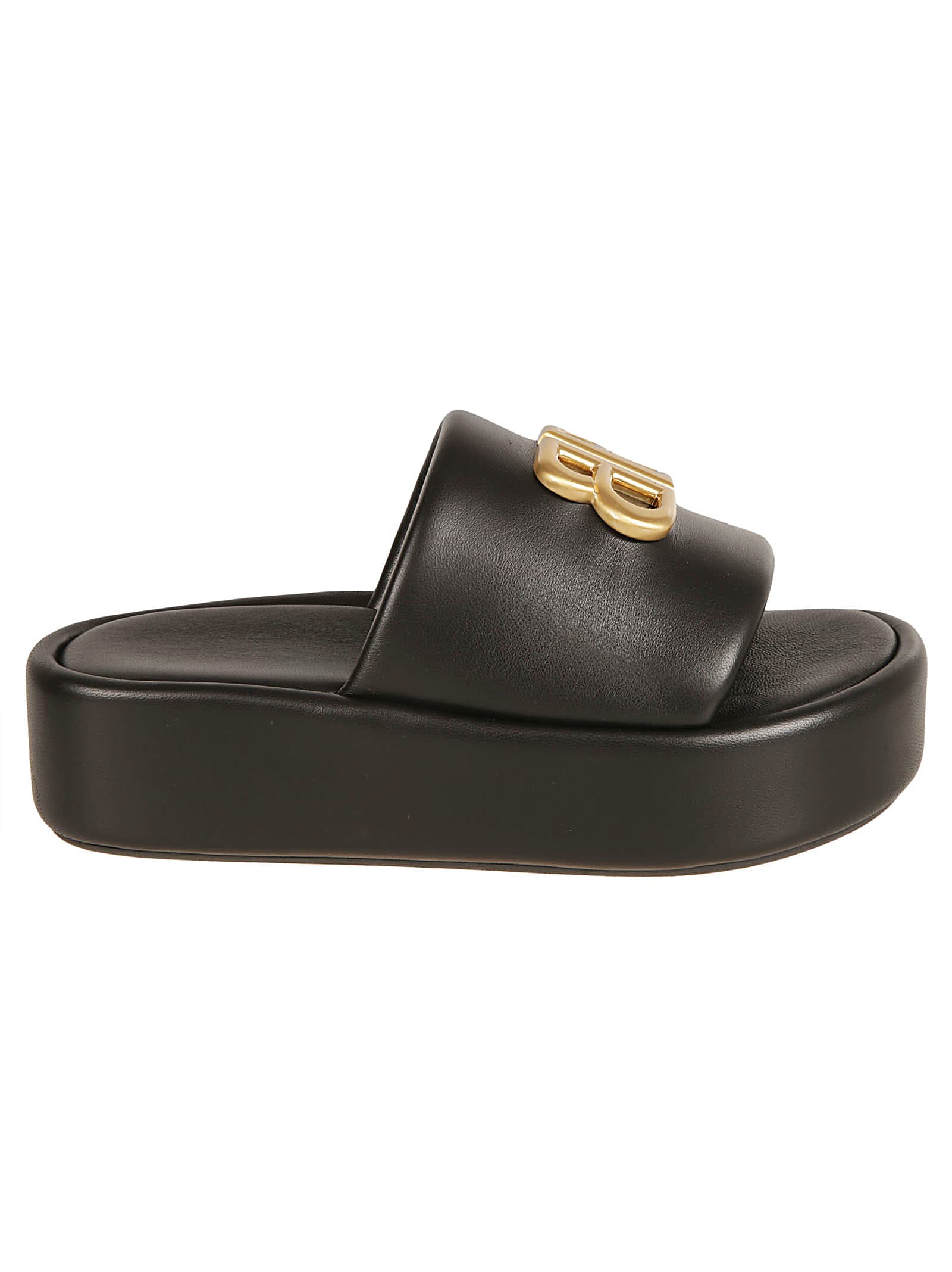 Shop Balenciaga Ride Sliders In Black/gold