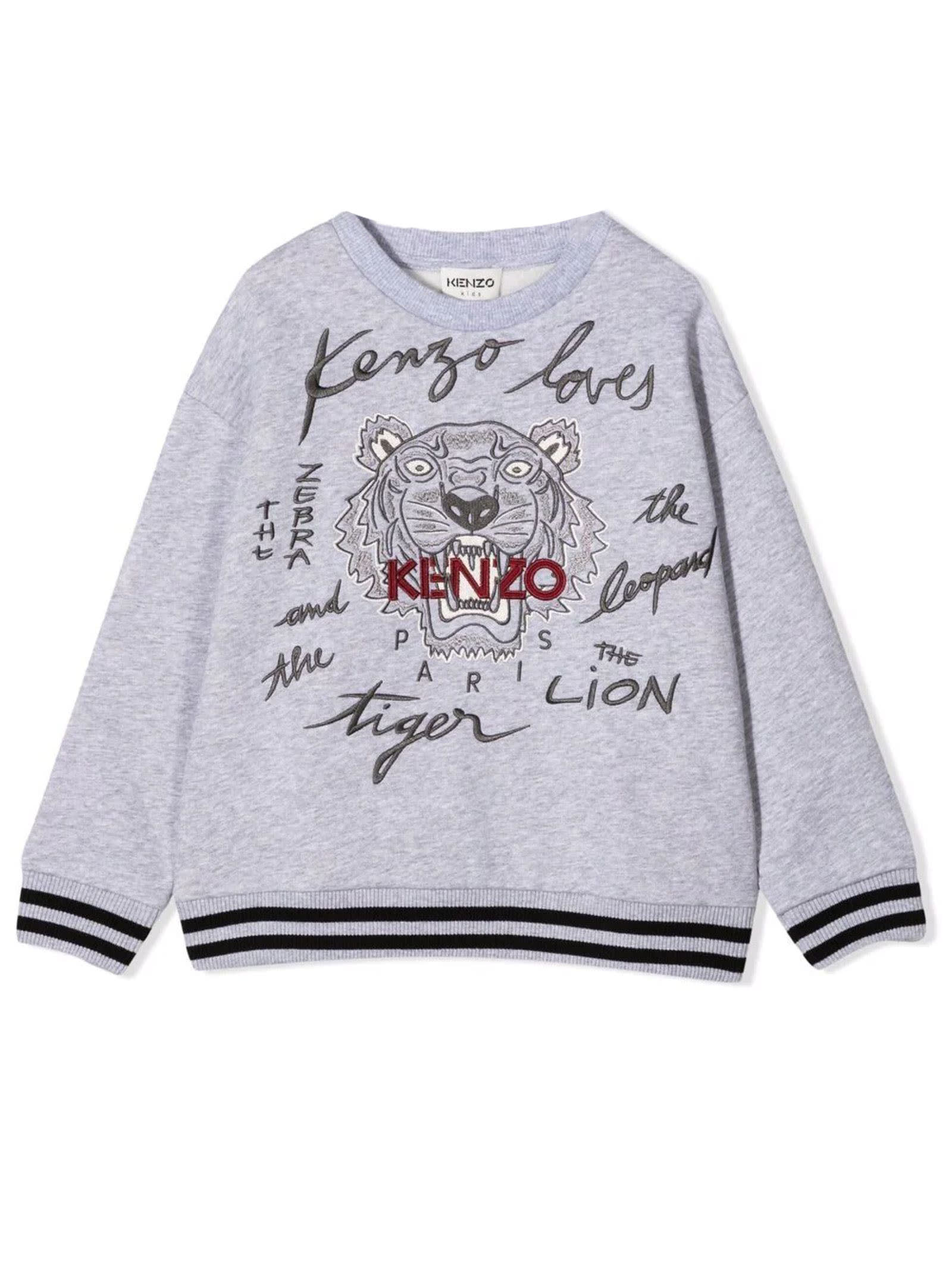 Kenzo Grey Cotton Blend Sweatshirt