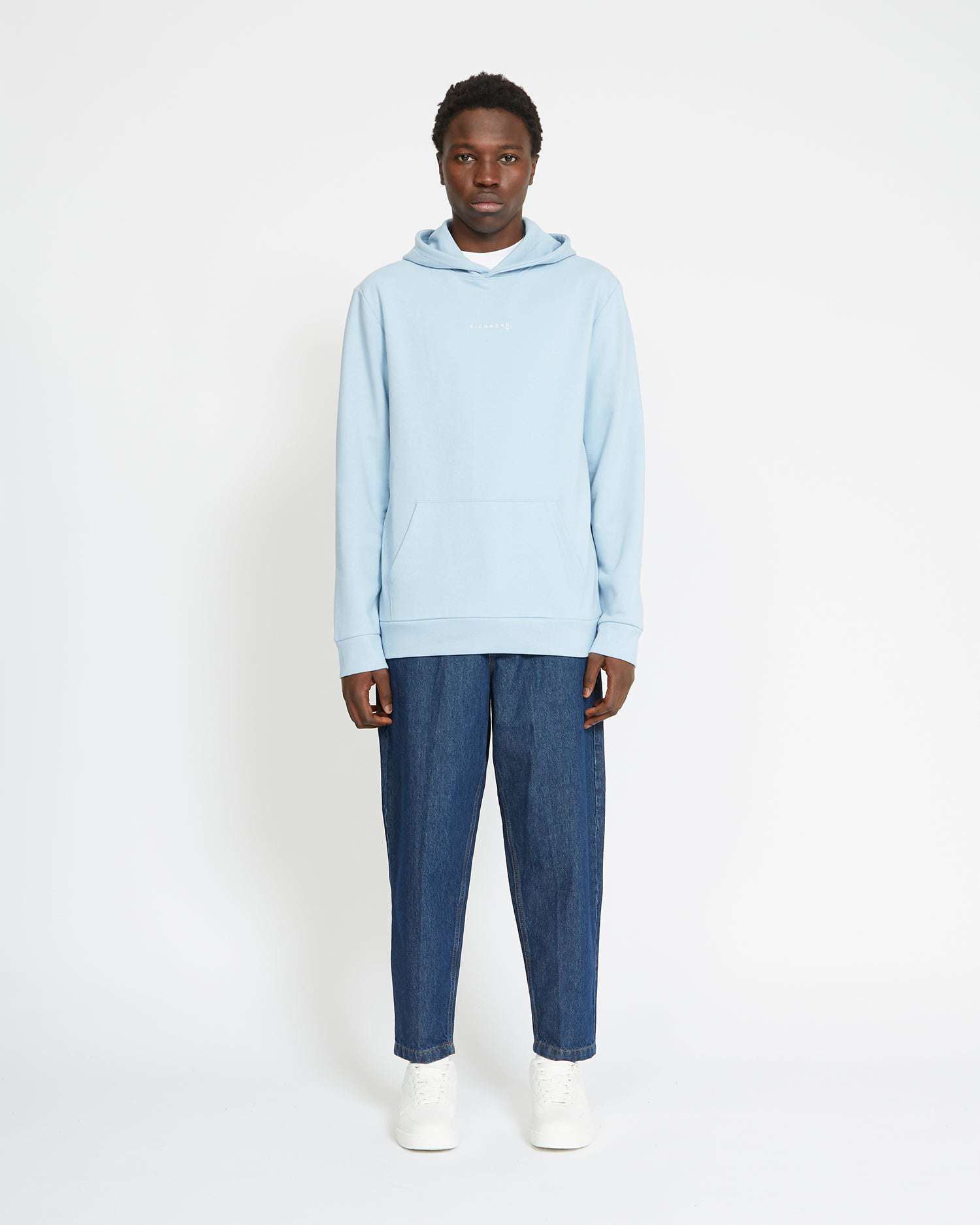 John Richmond Hoodie With Contrasting Logo In Celeste