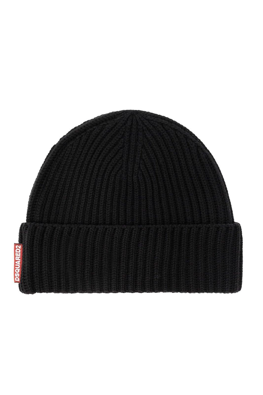 Shop Dsquared2 Logo Patch Beanie & Gloves In Black