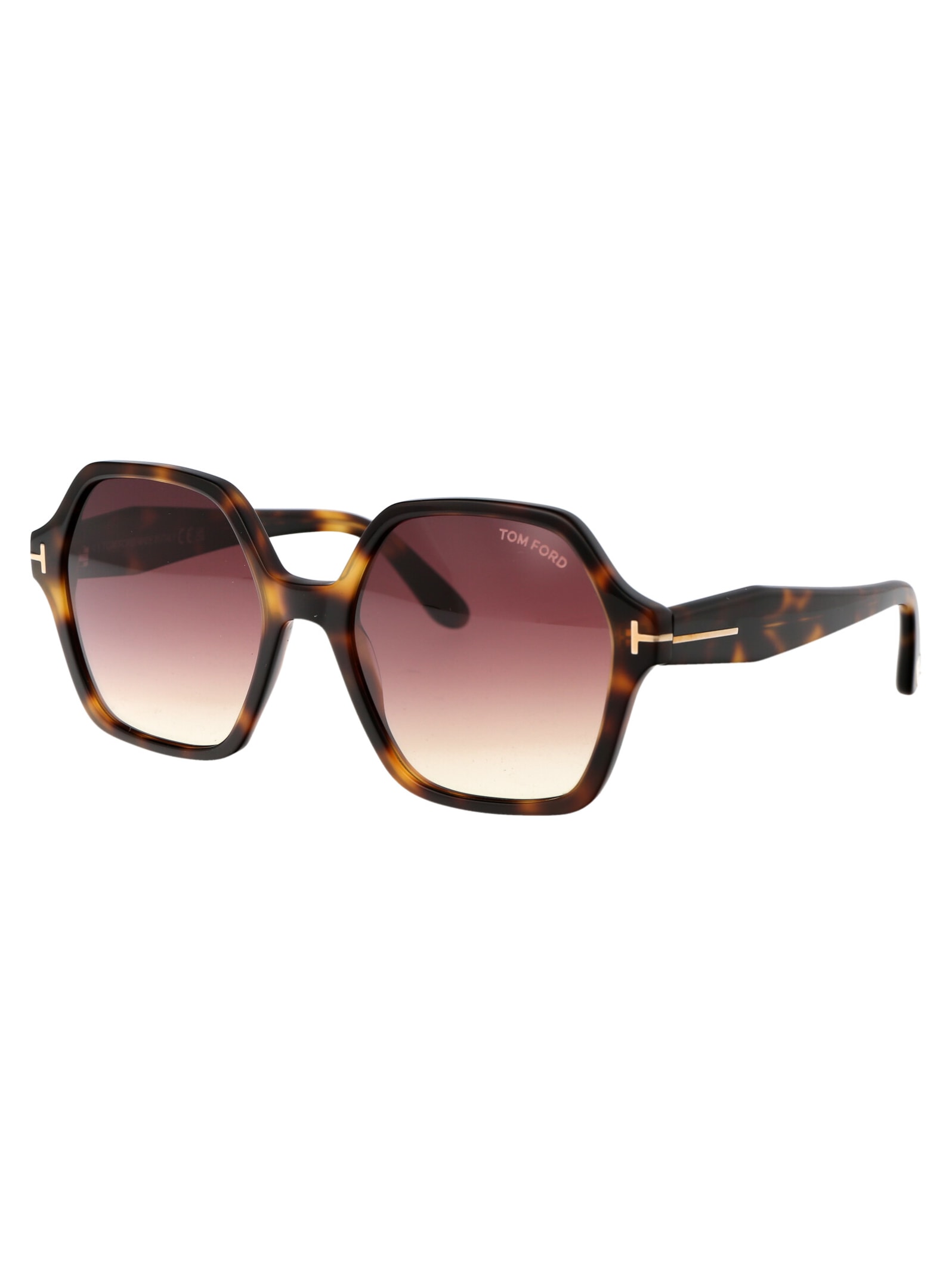 Shop Tom Ford Romy Sunglasses In 53z Avana Bionda / Specchiato