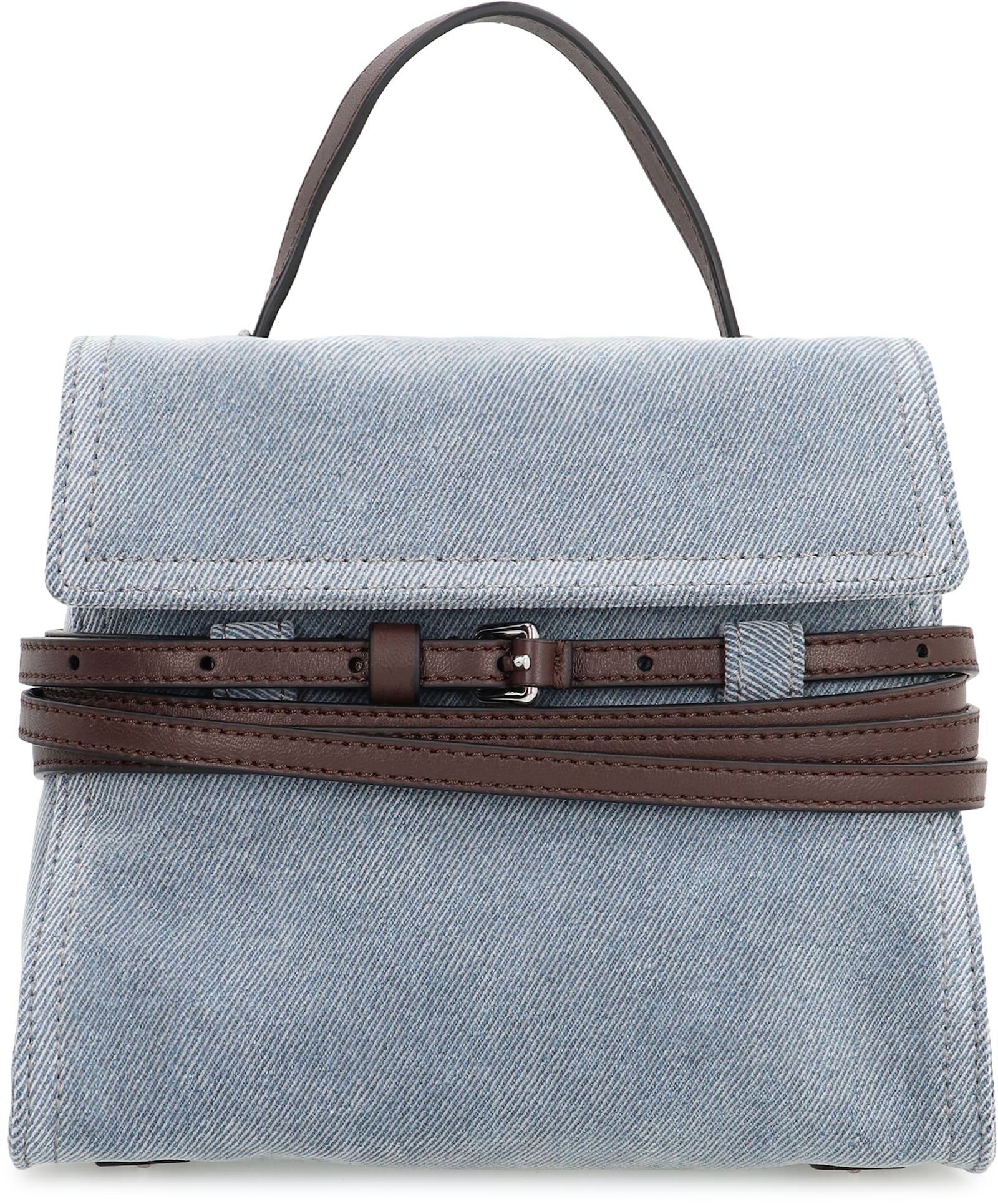 Moschino Top Handle Shoulder Bag With Detachable Belt In Blue