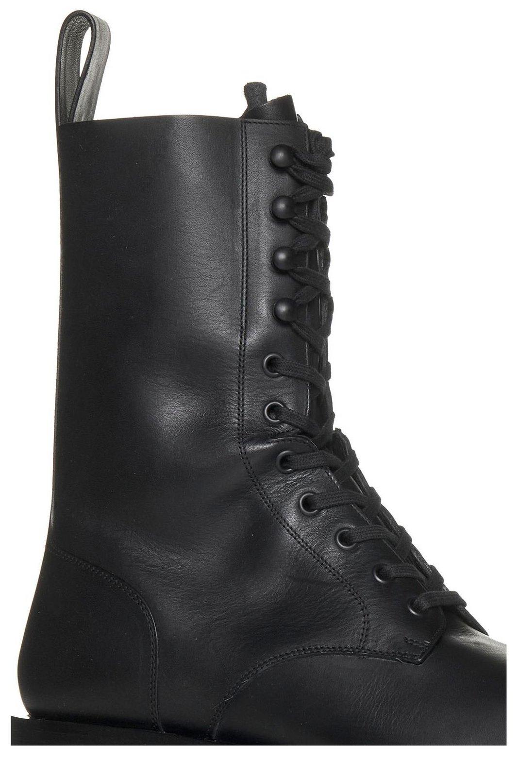 Shop Bottega Veneta Lug Lace-up Boots In Black