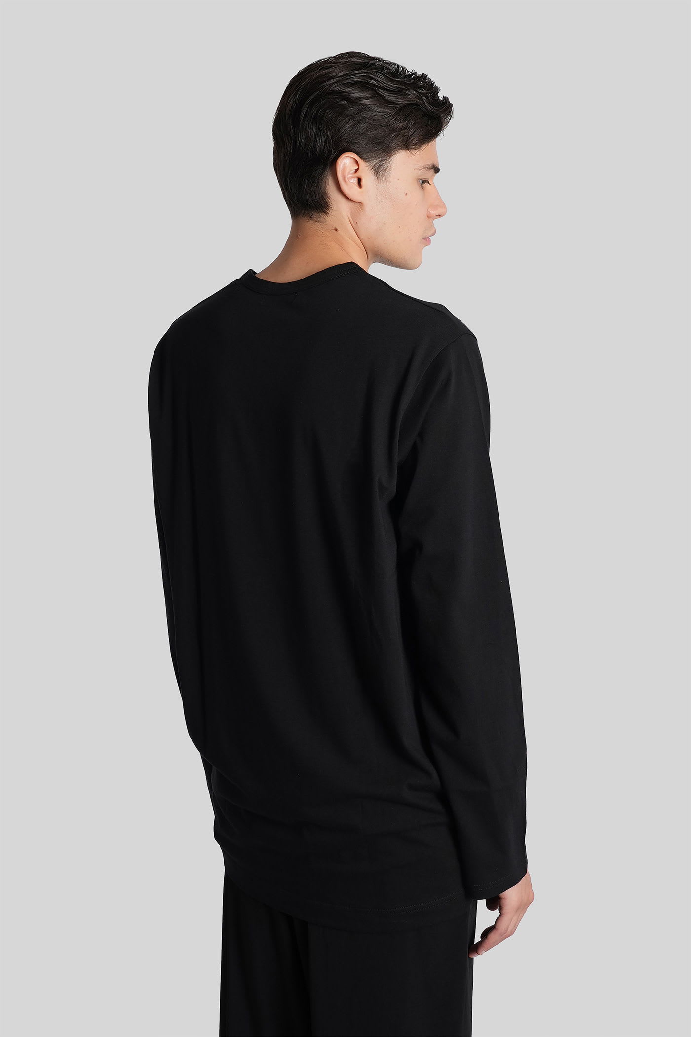 Yohji Yamamoto Graphic-print Long-sleeve T-shirt In Black