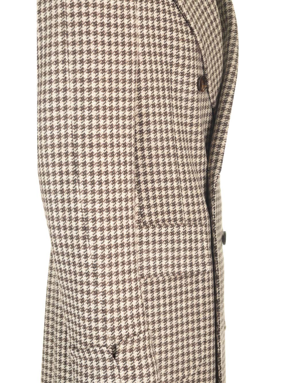 Shop Lardini Pied De Poule Coat In Beige