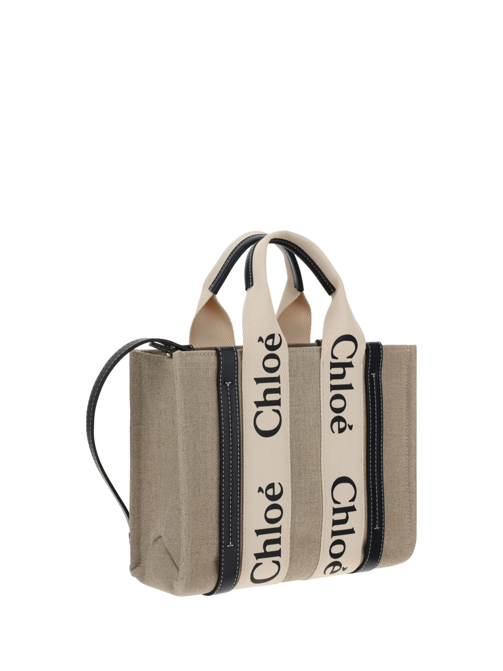 Shop Chloé Woody Handbag In White Blue