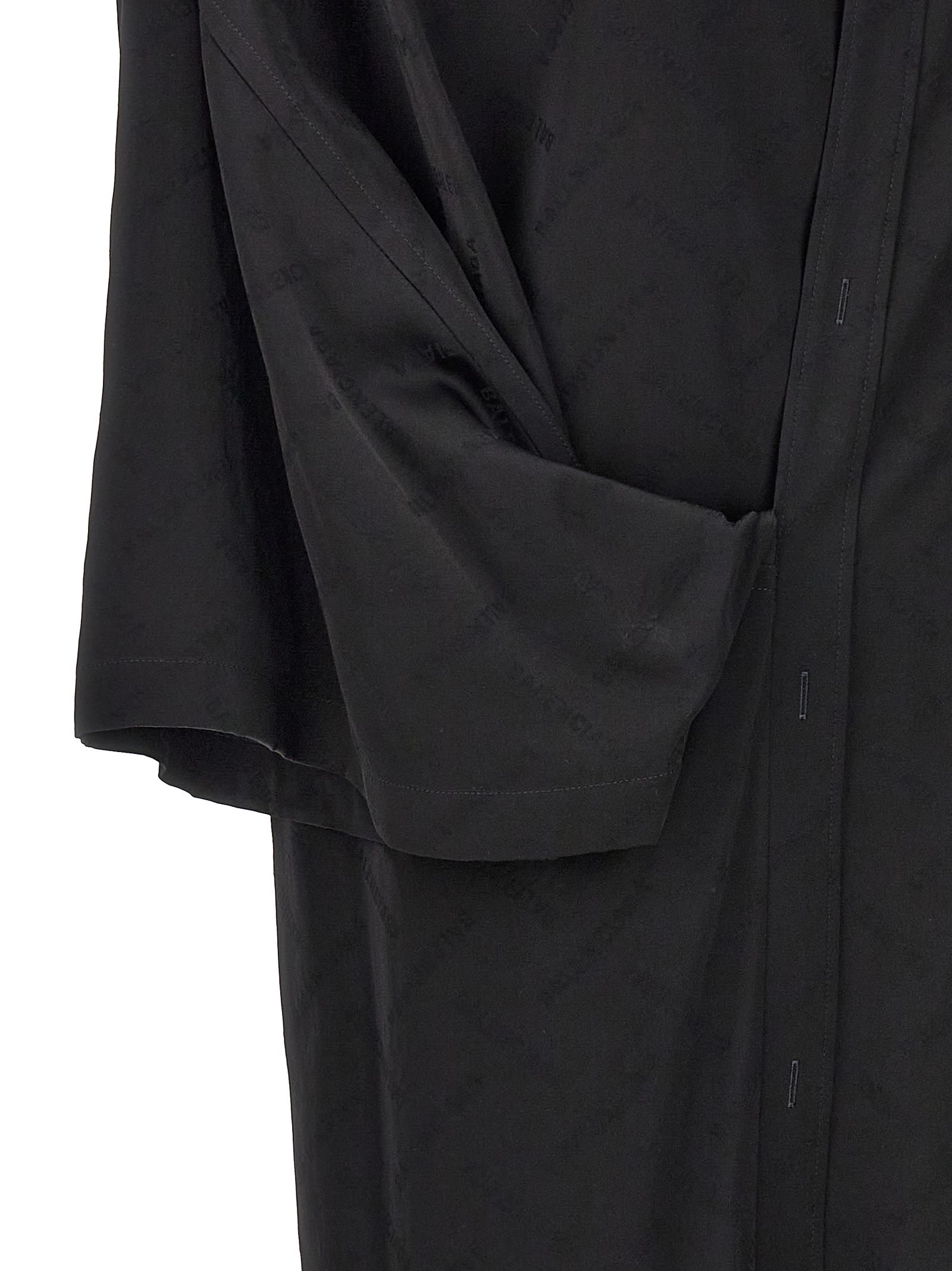 Shop Balenciaga Wrap Blouse Dress In Black