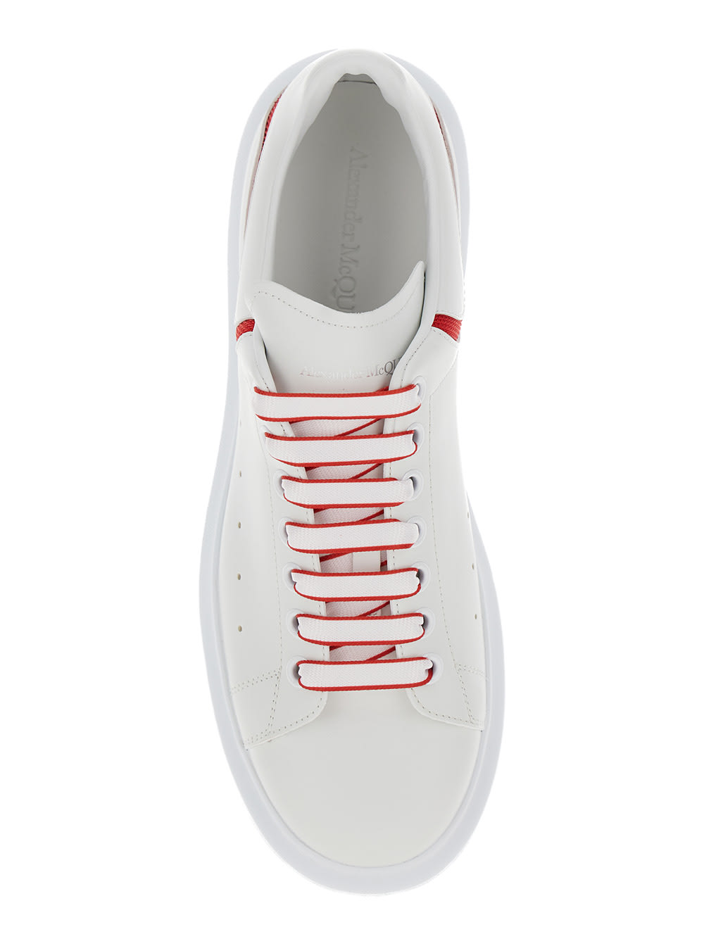 Shop Alexander Mcqueen White Low-top Sneakers With Chunky Sole And Contrasting Heel Tab In Leather Man