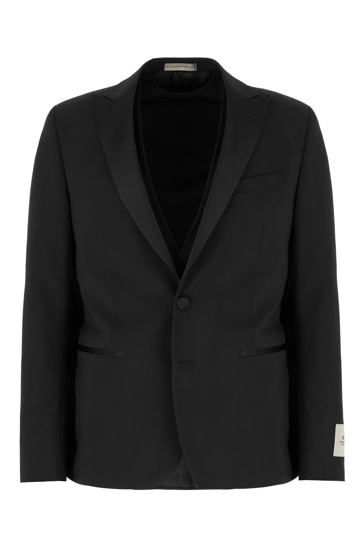 Corneliani Black Stretch Wool Suit In Black