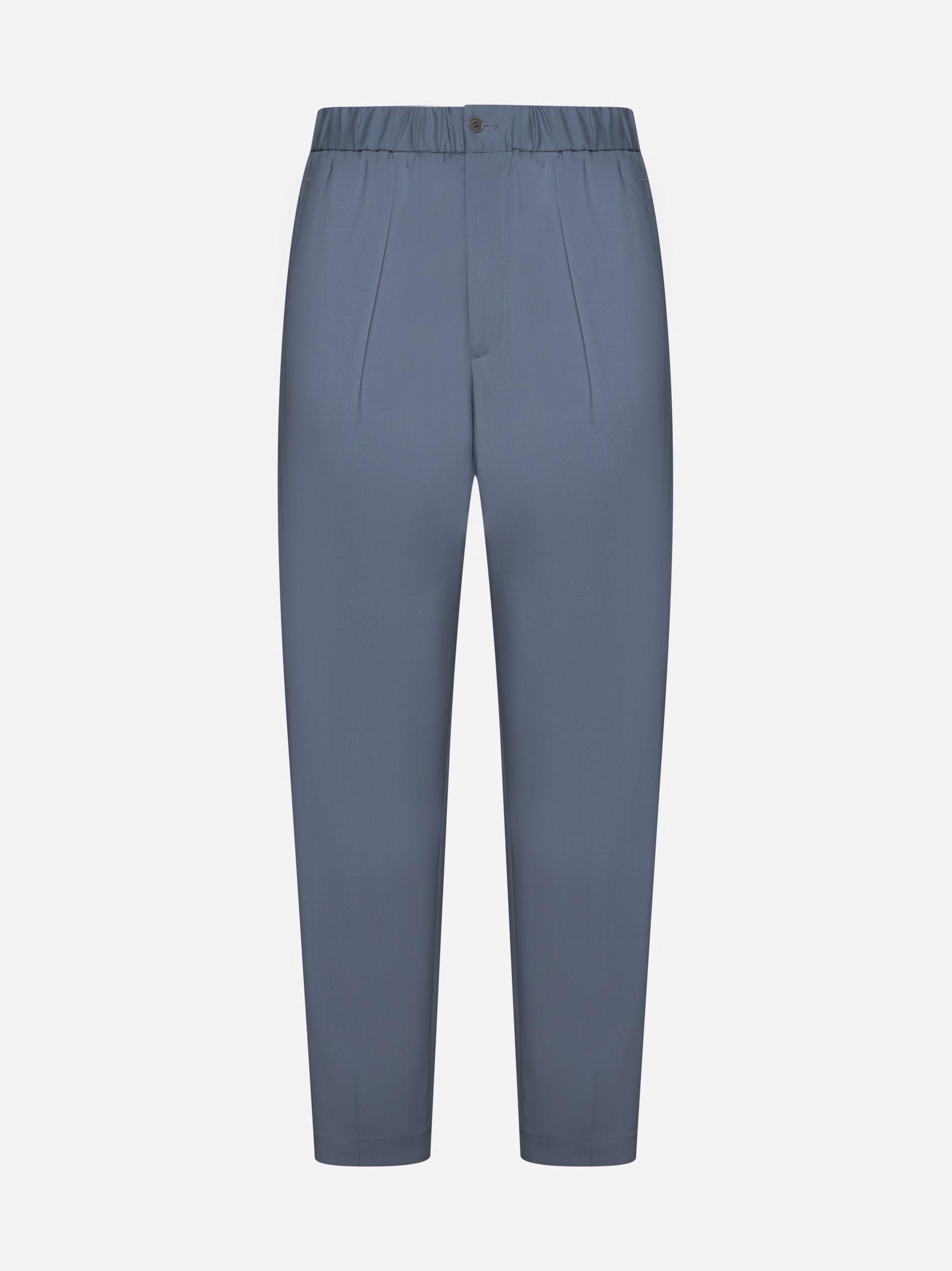 Shop Giorgio Armani Silk-blend Trousers In Uv