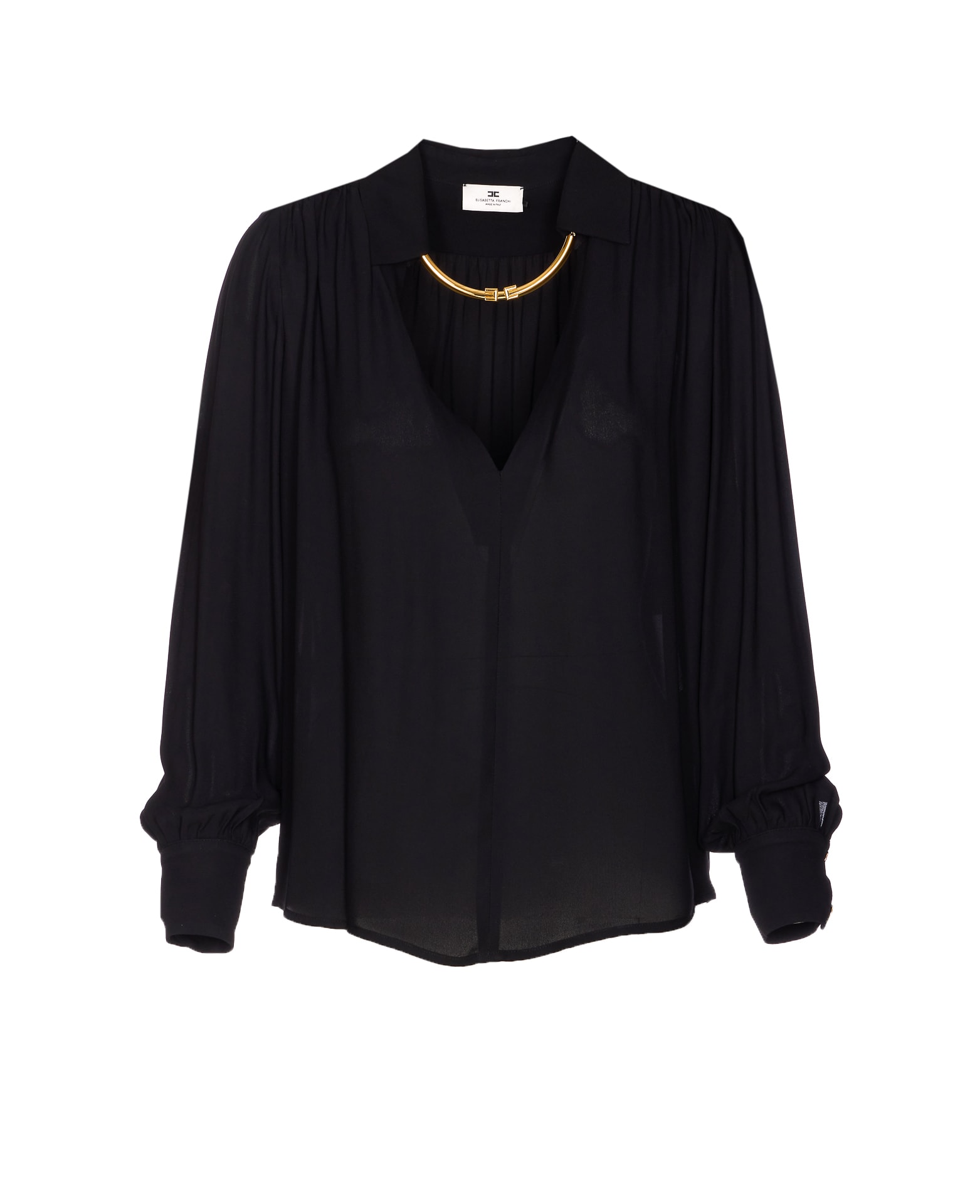 Elisabetta Franchi Chain-collar Blouse In Black