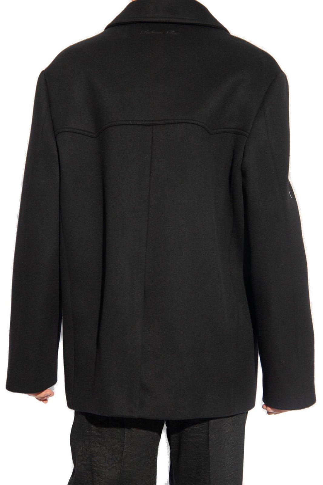 Balmain Double Breasted Short Coat In 0panoir