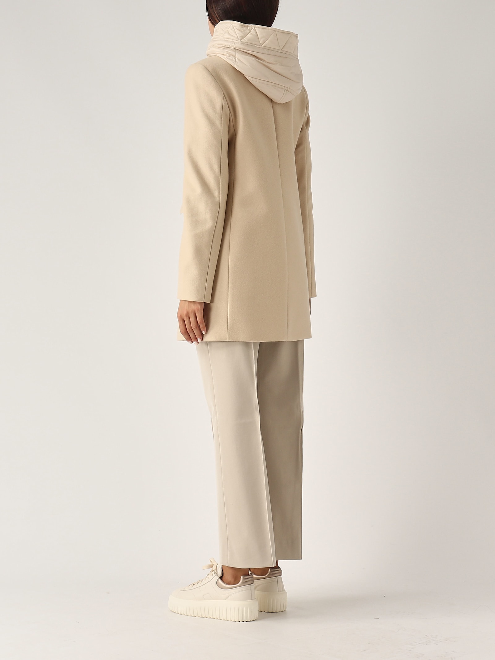 Shop Fay Toggle Coat Db Front Nylon Coat In Yogurt